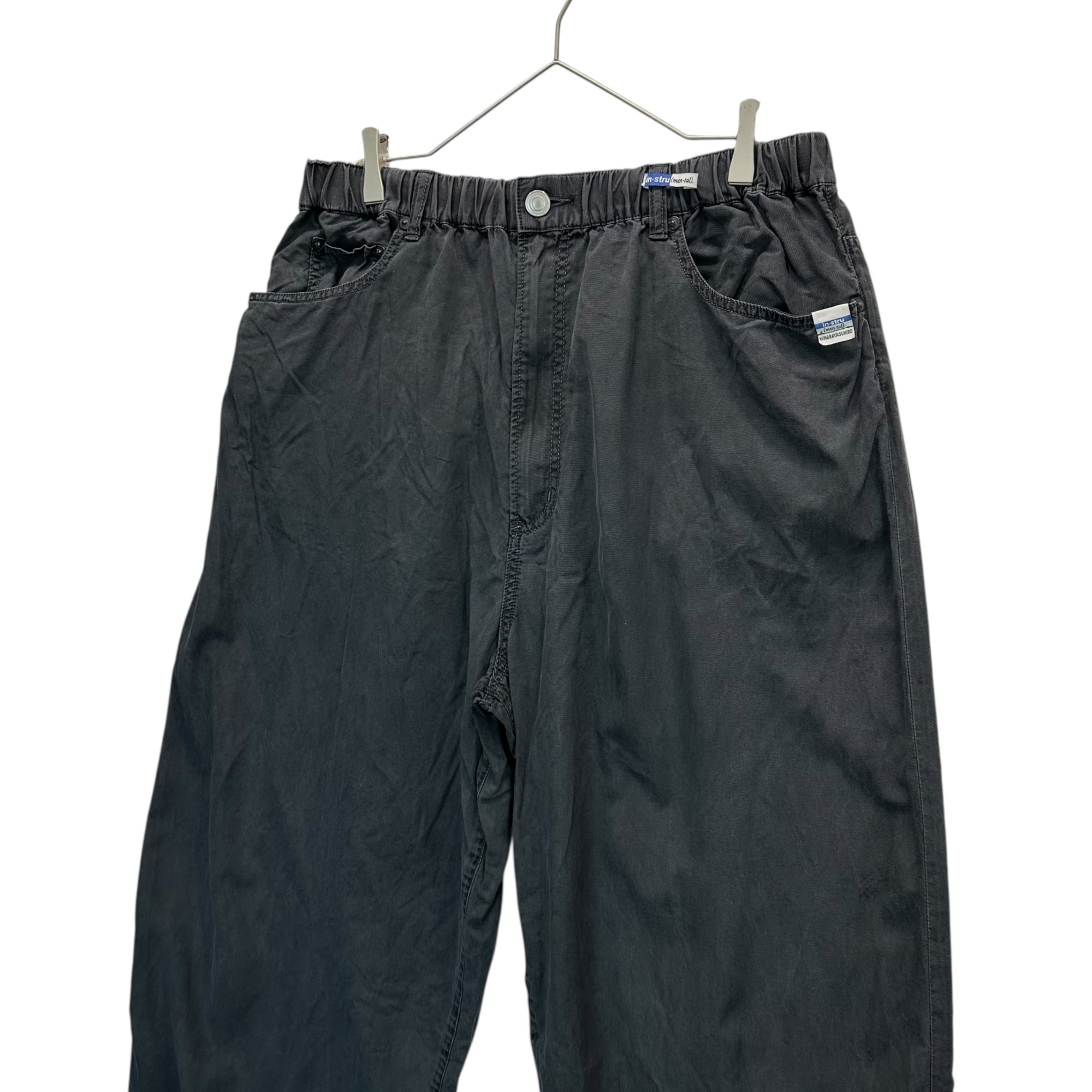 Maison MIHARA YASUHIRO(メゾンミハラヤスヒロ) Tencel Denim Pants テンセル パンツ ワイド イージー I10PT011 48(L~XL程度) ブラック in・stru(men-tal). Maison MIHARA YASUHIRO インストルメンタル USED加工