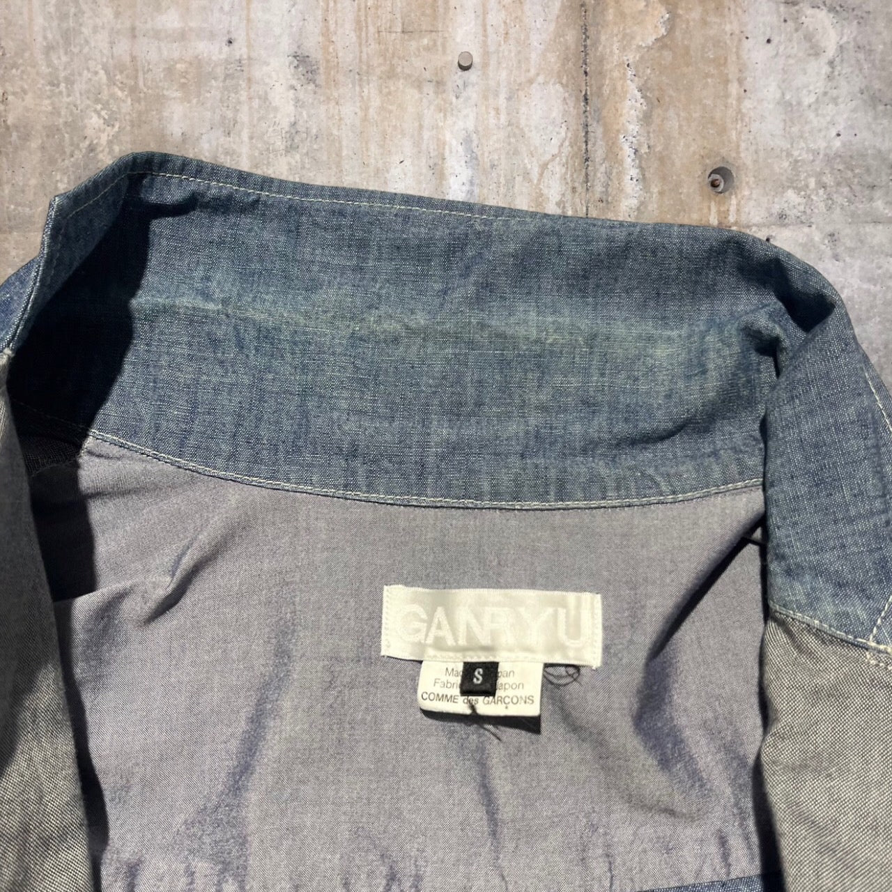 GANRYU COMME des GARCONS(ガンリュウコムデギャルソン) 14SS切替シャツジャケット EM-B009 S ブルー AD2013