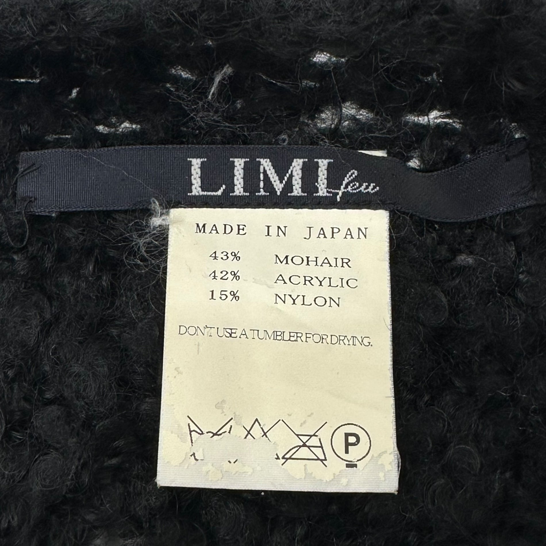 LIMI feu(リミフゥ) Mohair blend wide snood モヘア混 ワイド スヌード FREE ブラック