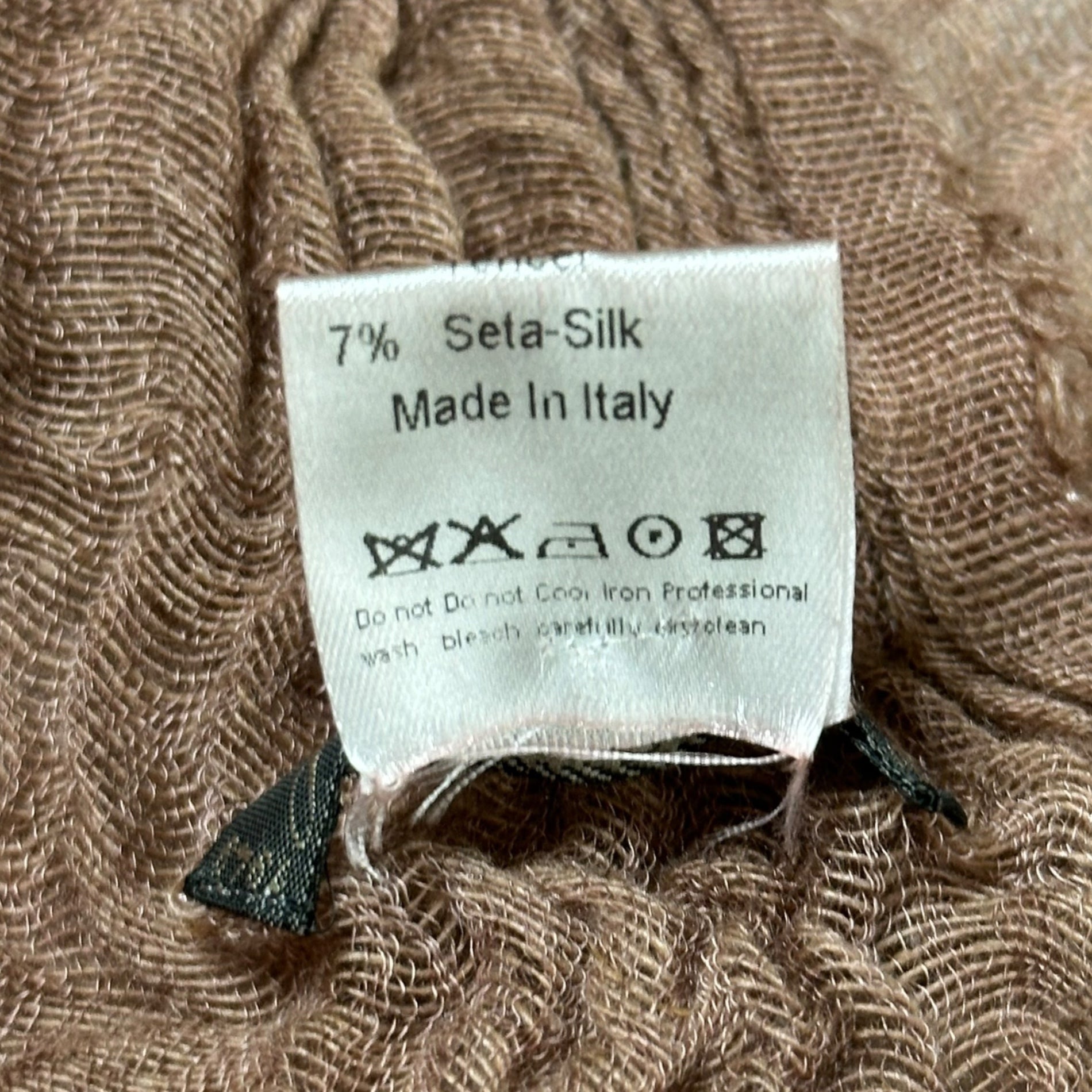 Faliero Sarti(ファリエロサルティ) キャメル シルク ストール ショール マフラー ライトピンク イタリア製