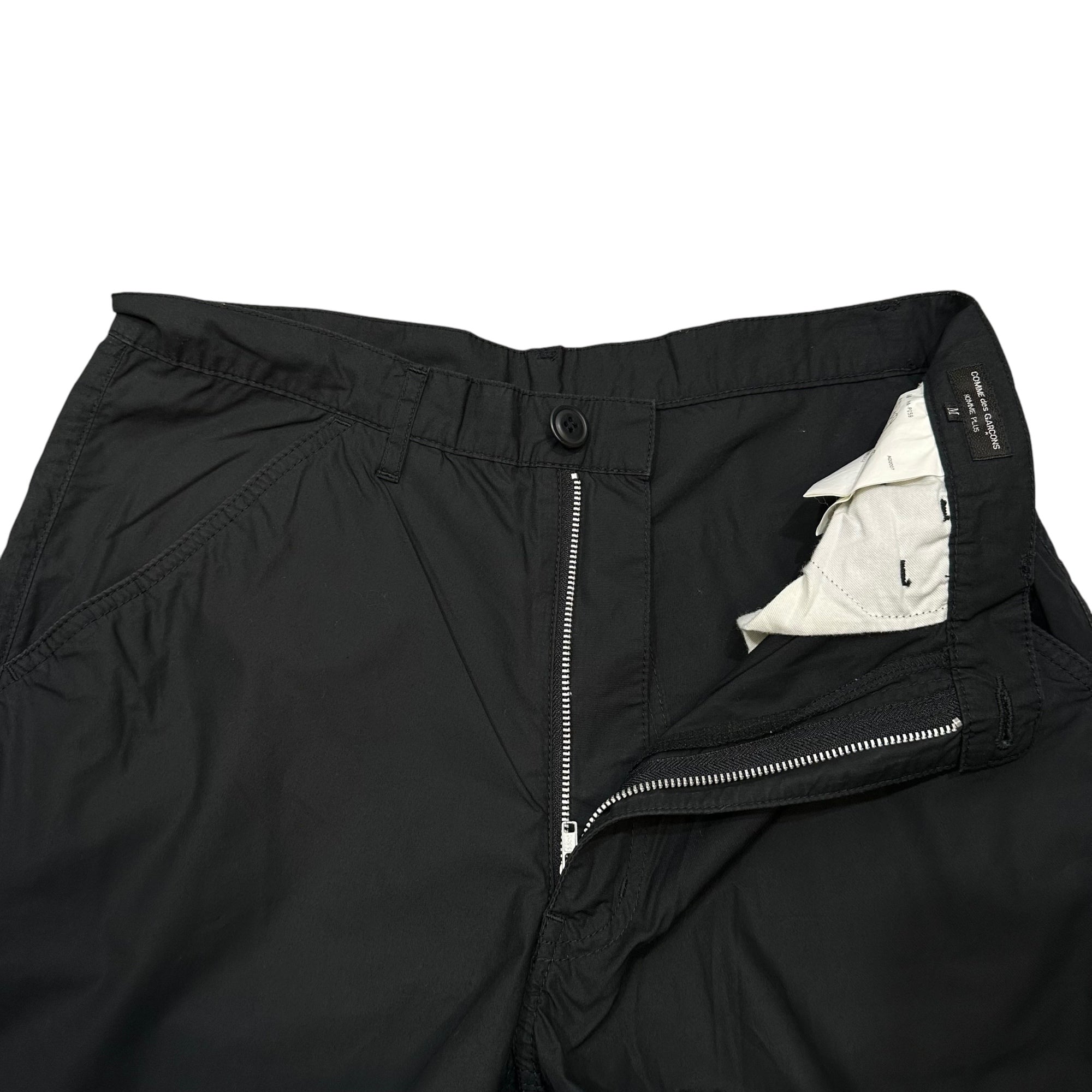 COMME des GARCONS HOMME PLUS(コムデギャルソンオムプリュス) 2008SS Pre-washed Cotton Straight-Leg Pants 製品洗い加工 コットン ストレート パンツ PA-P059 M ブラック AD2007