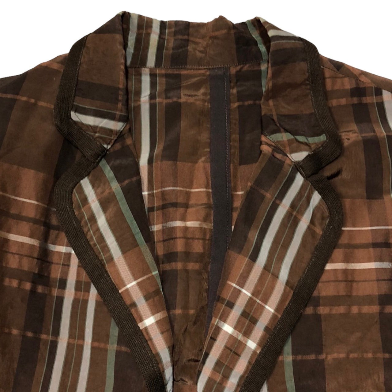 08sircus(08サーカス) 13SS Cupro cotton check jacket キュプラ コットン チェック ジャケット 13SM-JK08 SIZE 1/46 ブラウン