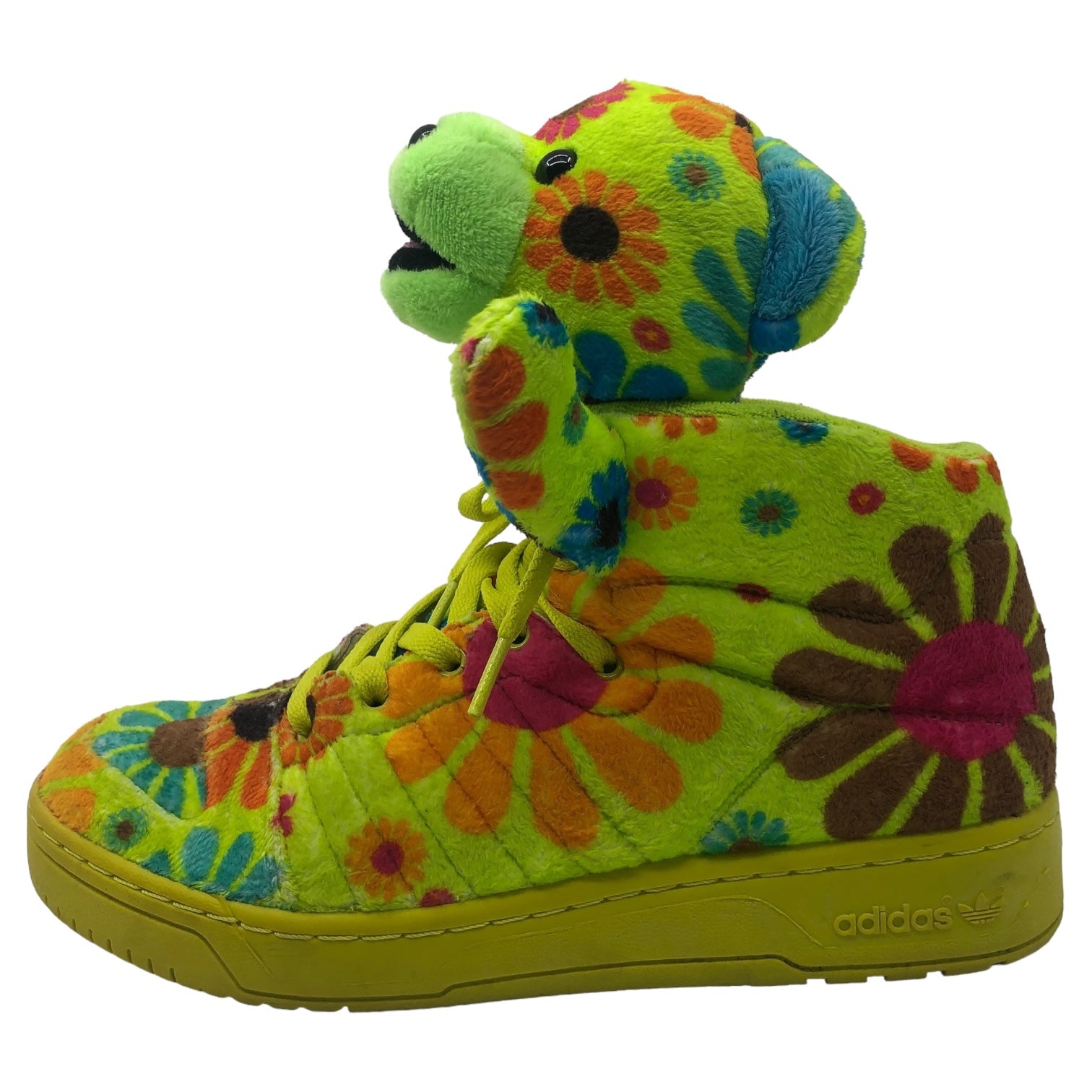 Jeremy Scott×adidas(ジェレミースコットアディダス) BEAR FLOWER POWER ベア フラワー パワー G61076 25.5cm ライトグリーン ハイカット スニーカー クマ