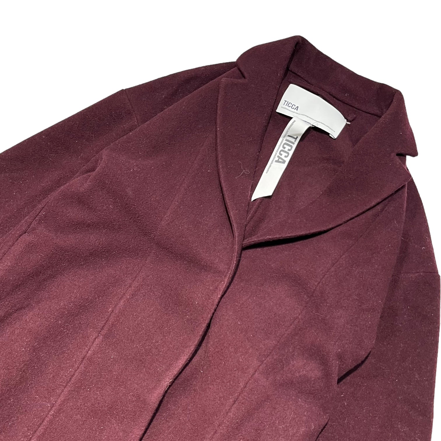 TICCA(ティッカ) オーバーサイズチェスターコート TAGA-316-02 SIZE 38(M) ワインレッド