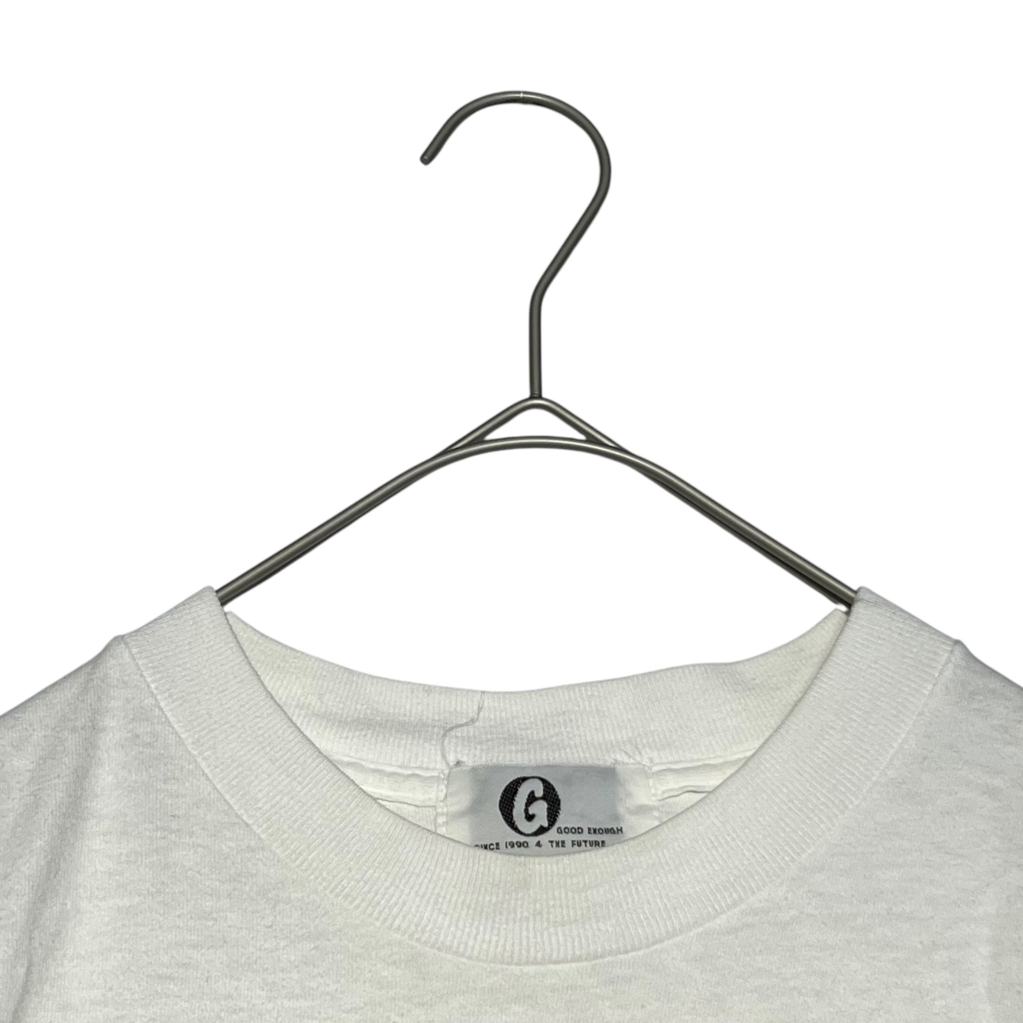 GOODENOUGH(グッドイナフ) 90's Initial Front Print T-Shirt 初期 フロント プリント Tシャツ S ホワイト×イエロー