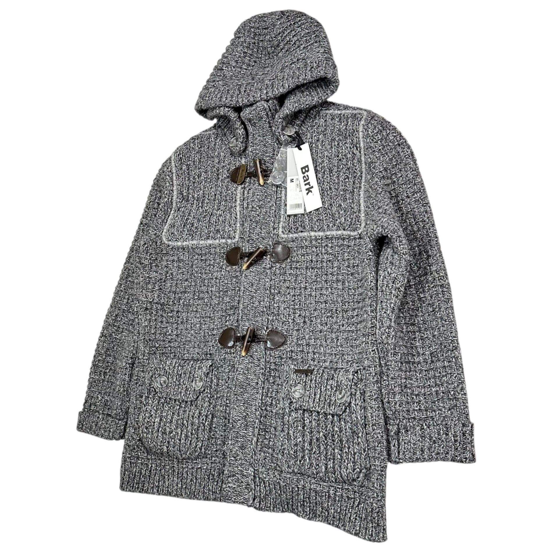 Bark(バーク) Low Gauge Knit Duffle Coat ローゲージ ニット ダッフル コート 32B8001 M グレー ジャケット