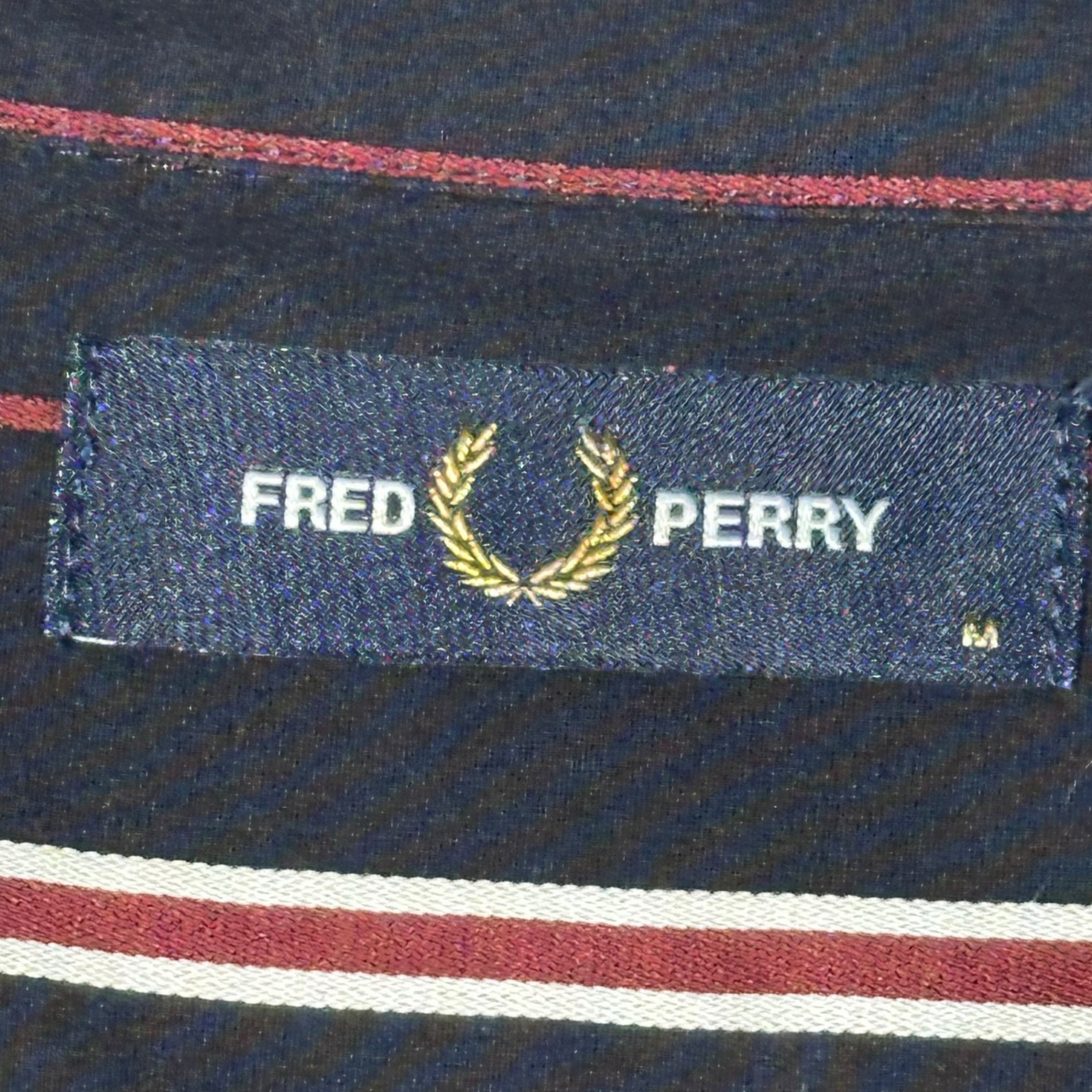 FRED PERRY(フレッドペリー) Cotton L /S Striped Shirt コットン 長袖 ストライプ シャツ F4544 M ネイビー×ワインレッド