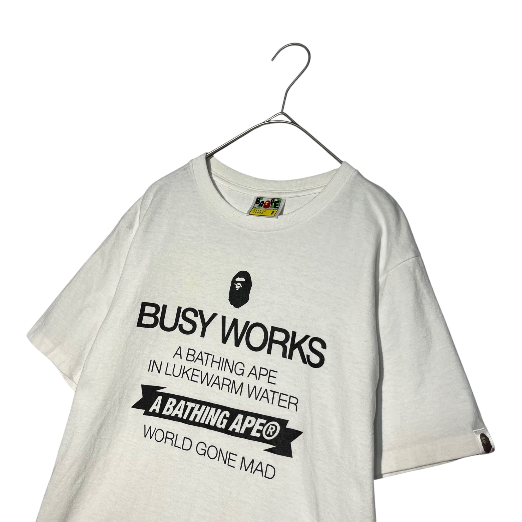 A BATHING APE(アベイシングエイプ) BUSY WORKS T-SHIRT ビジー ワークス Tシャツ S ホワイト