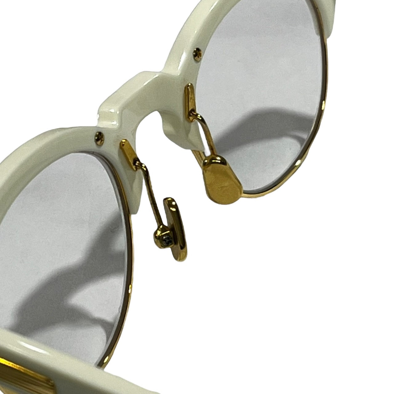 NATIVE SONS(ネイティブサンズ) Hitchcock 44/ヒッチコック パント ブロウ/サングラス PM-012P 44□22-146 ホワイト×ゴールド/BONE/GOLD 日本製