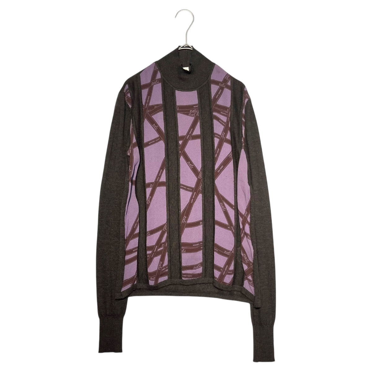 HERMES(エルメス) BY GAULTIER Ribbon tape silk scarf cashmere knit 