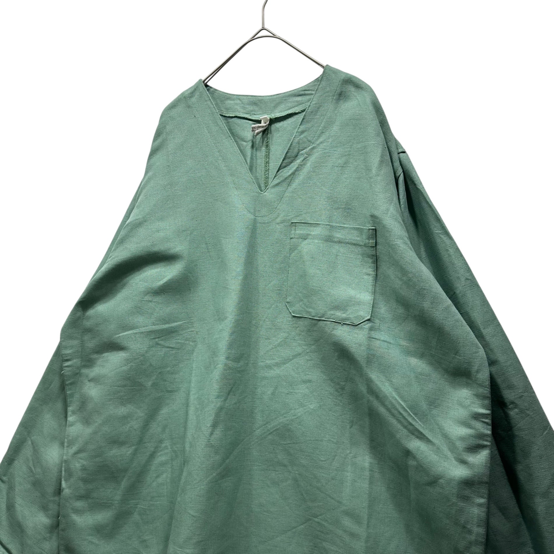 Hungarian Military(ハンガリー軍) 00's Sleep Shirt スリーピング シャツ 52(XL程度) グリーン 2002 ミリタリー リネン ホスピタル