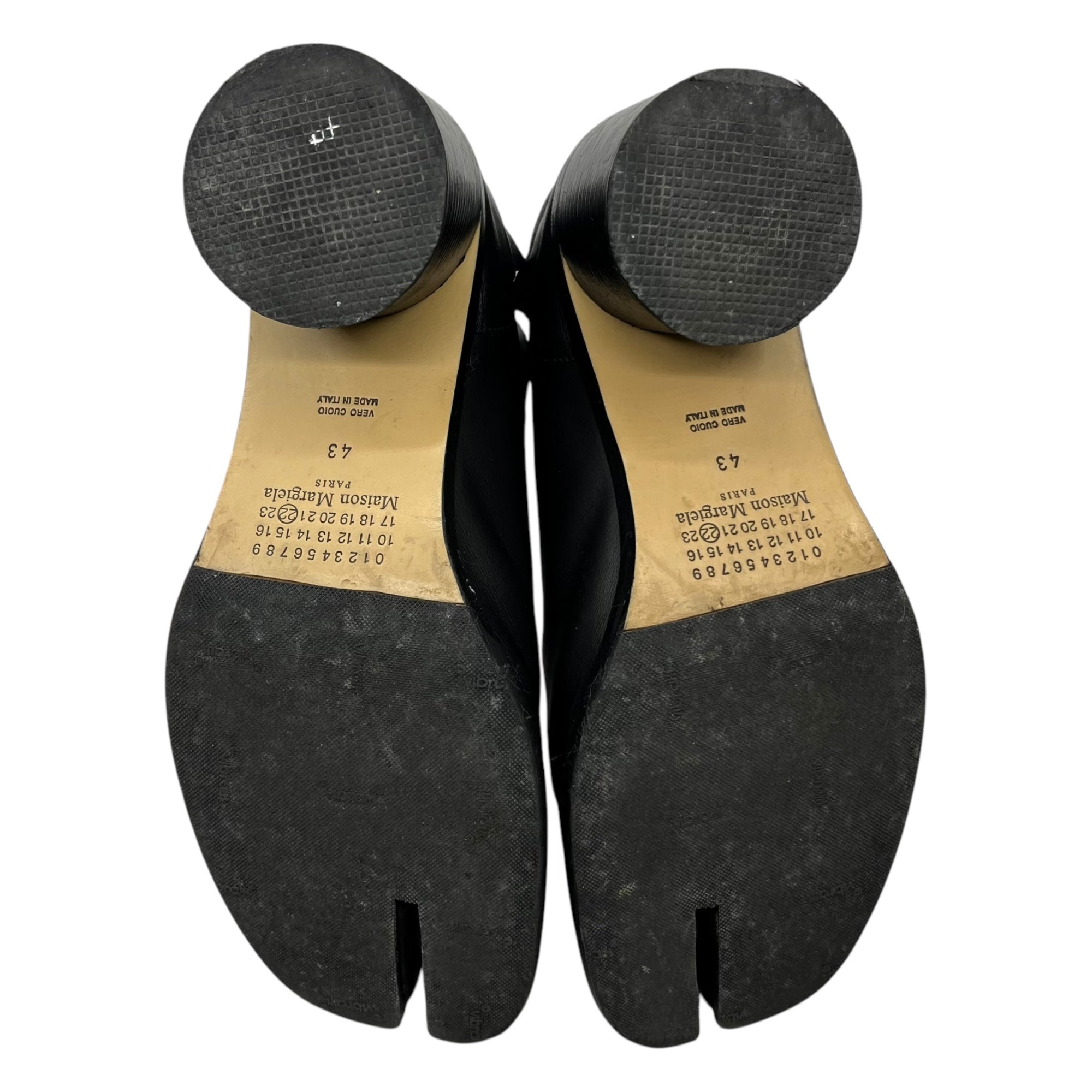 MAISON MARGIELA(メゾンマルジェラ) 21SS SMOOTH LEATHER TABI BOOTS スムース レザー 足袋 ブーツ ヒール S57WU0132 43(27.5cm程度) ブラック