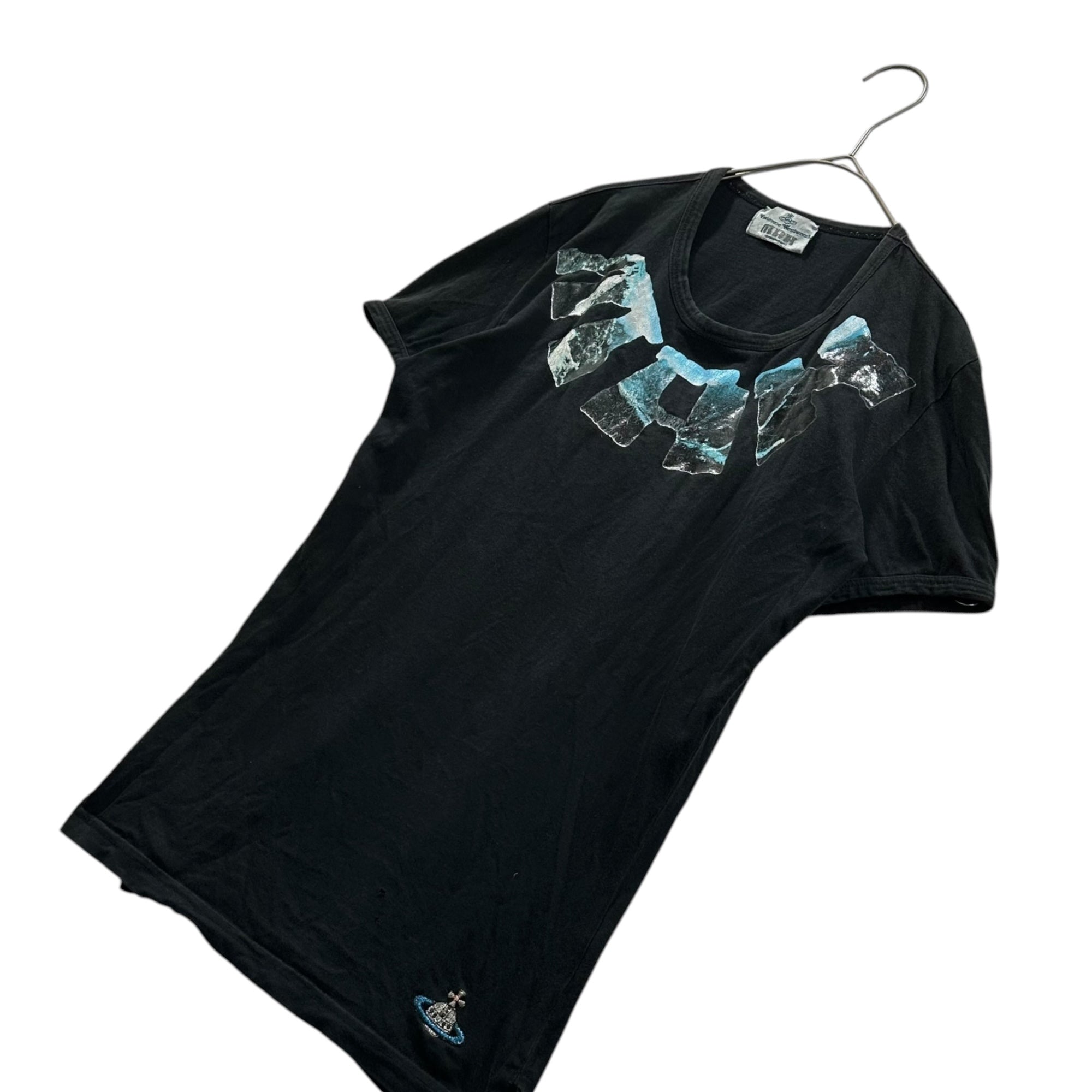 Vivienne Westwood MAN(ヴィヴィアンウエストウッドマン) 1990's "MAN" Logo S/S Tee グラフィック ロゴ 半袖 Tシャツ 表記消(S程度) ブラック 90年代