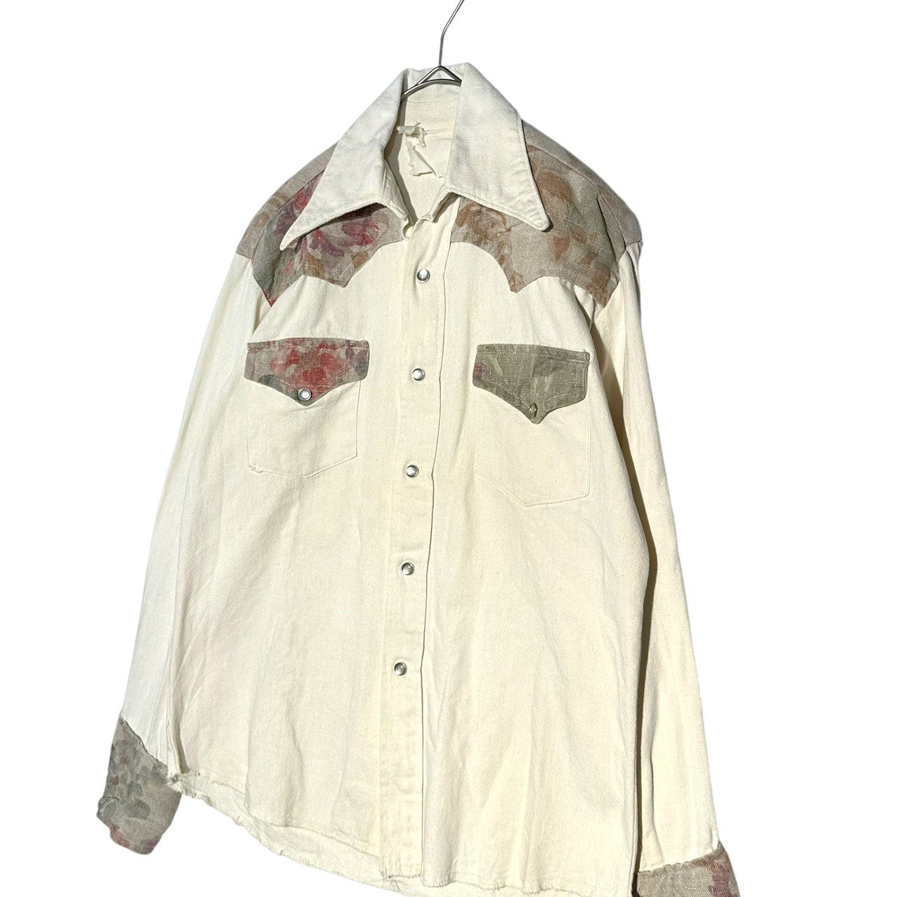 VINTAGE(ヴィンテージ) 70's L/S Western Shirts 長袖 ウエスタン シャツ M アイボリー