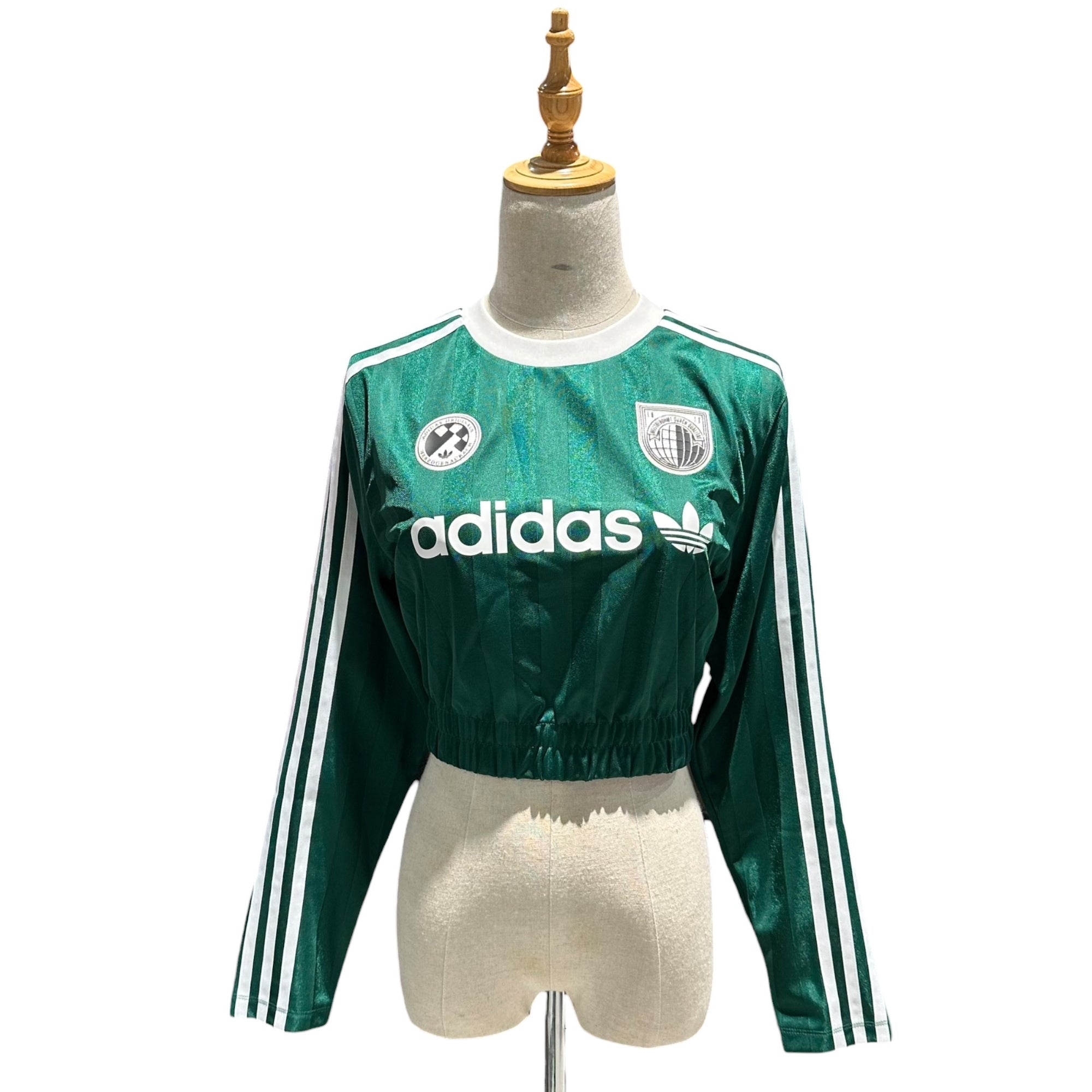 adidas(アディダス) W SOCCER LS CROP 短丈 長袖 サッカー ゲーム シャツ L グリーン Tシャツ