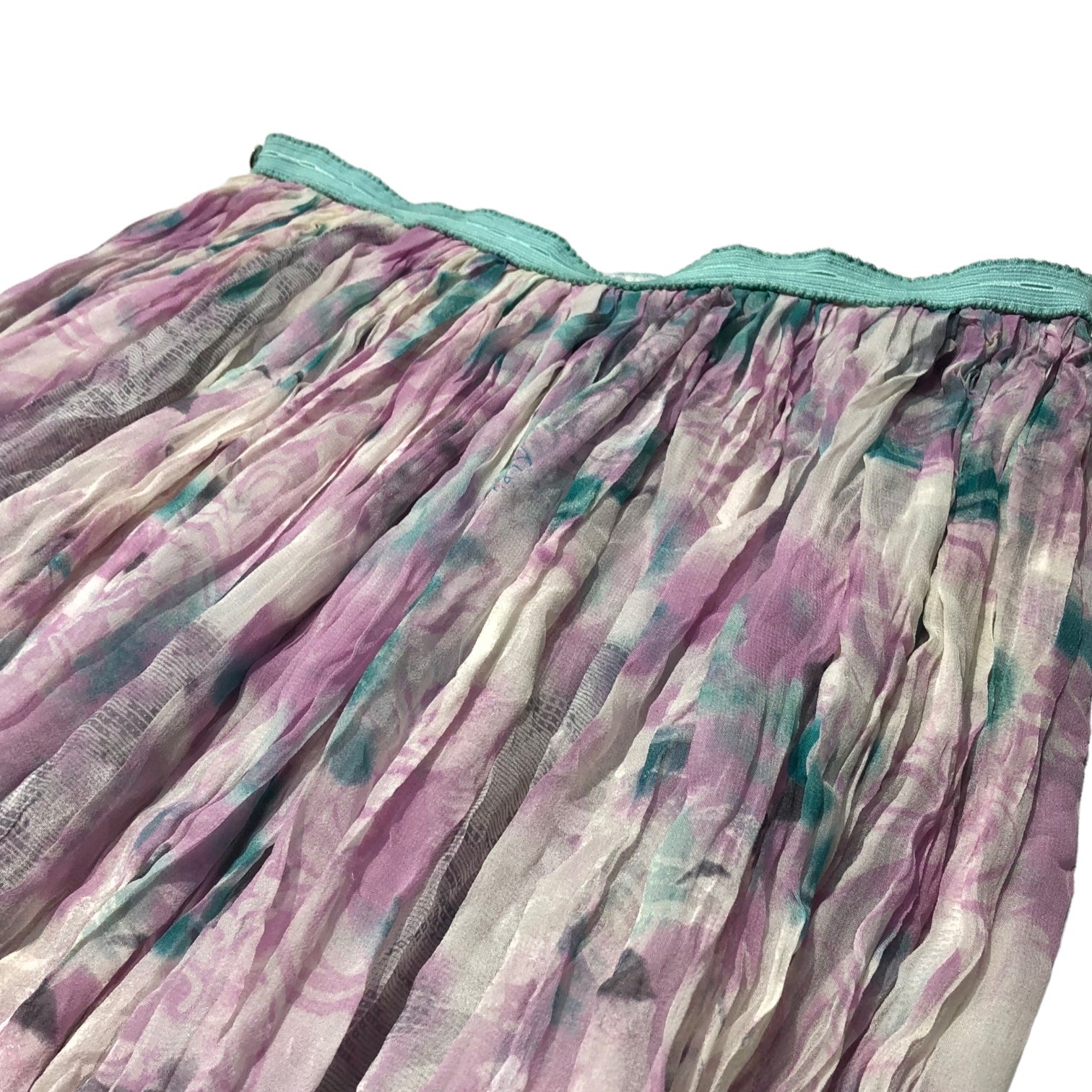 TSUMORI CHISATO(ツモリチサト) シフォンフラワープリントシルクプリーツスカート TC31-FG123 2(Mサイズ程度) パープル シルク100%