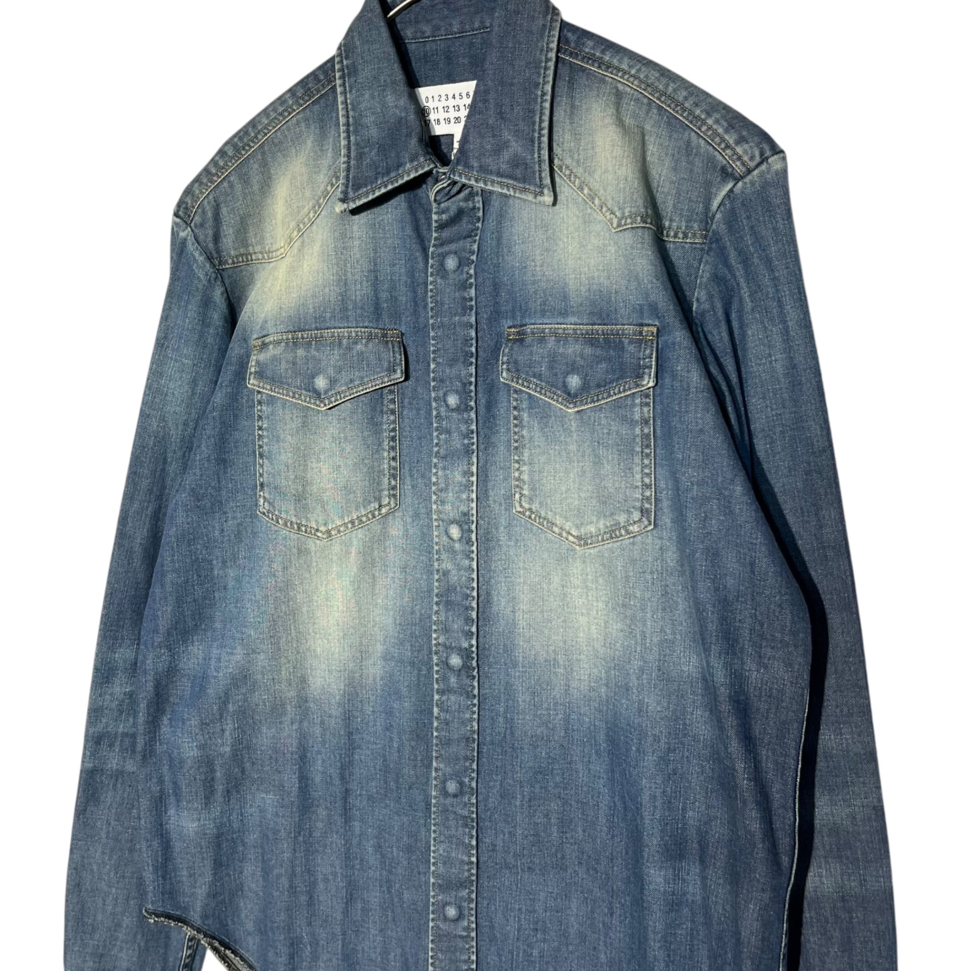 MAISON MARGIELA(メゾンマルジェラ) 17SS Distressed Denim Western Shirt ユーズド加工 デニム ウエスタン シャツ S50DL0307 38(M程度) インディゴ