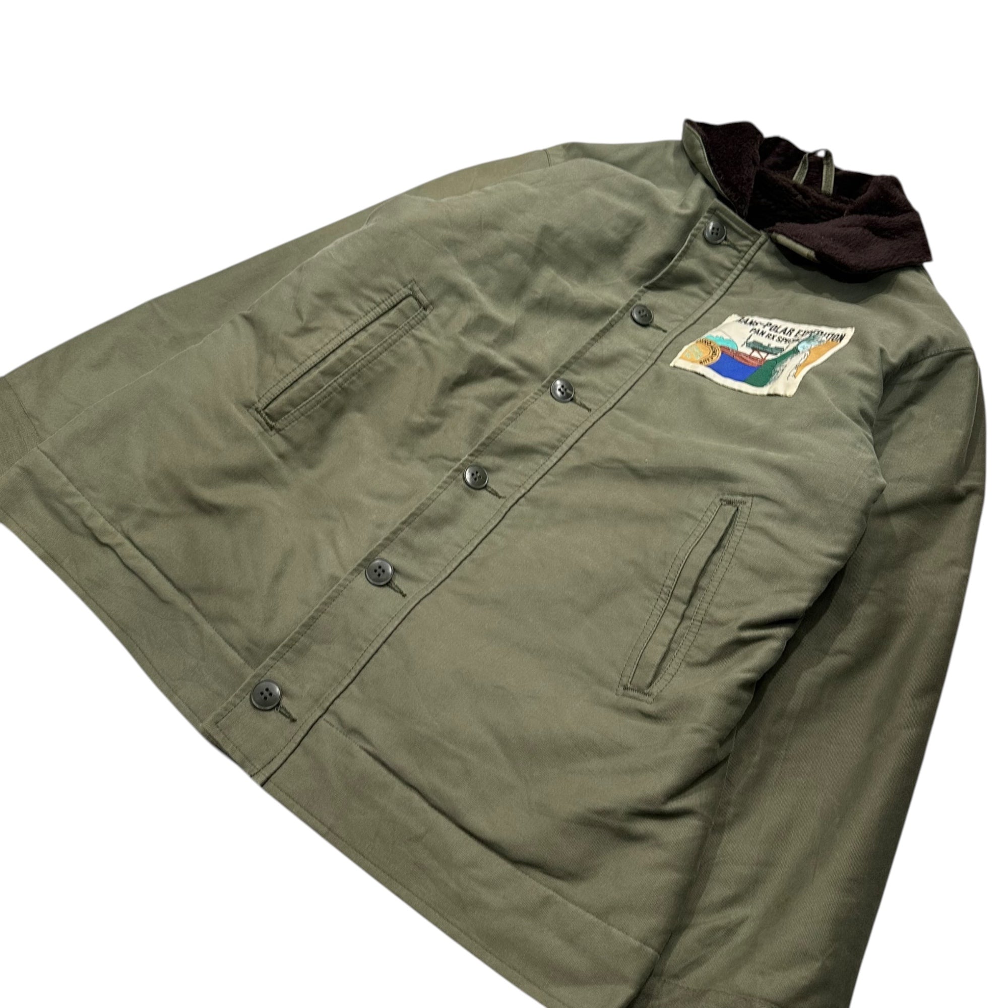 Marine nationale(フランス海軍) 60’s~70's N-1 COULANGE MAYENNE デッキ ジャケット G(L~XL程度) カーキ マリーンナショナル ミリタリー ヴィンテージ