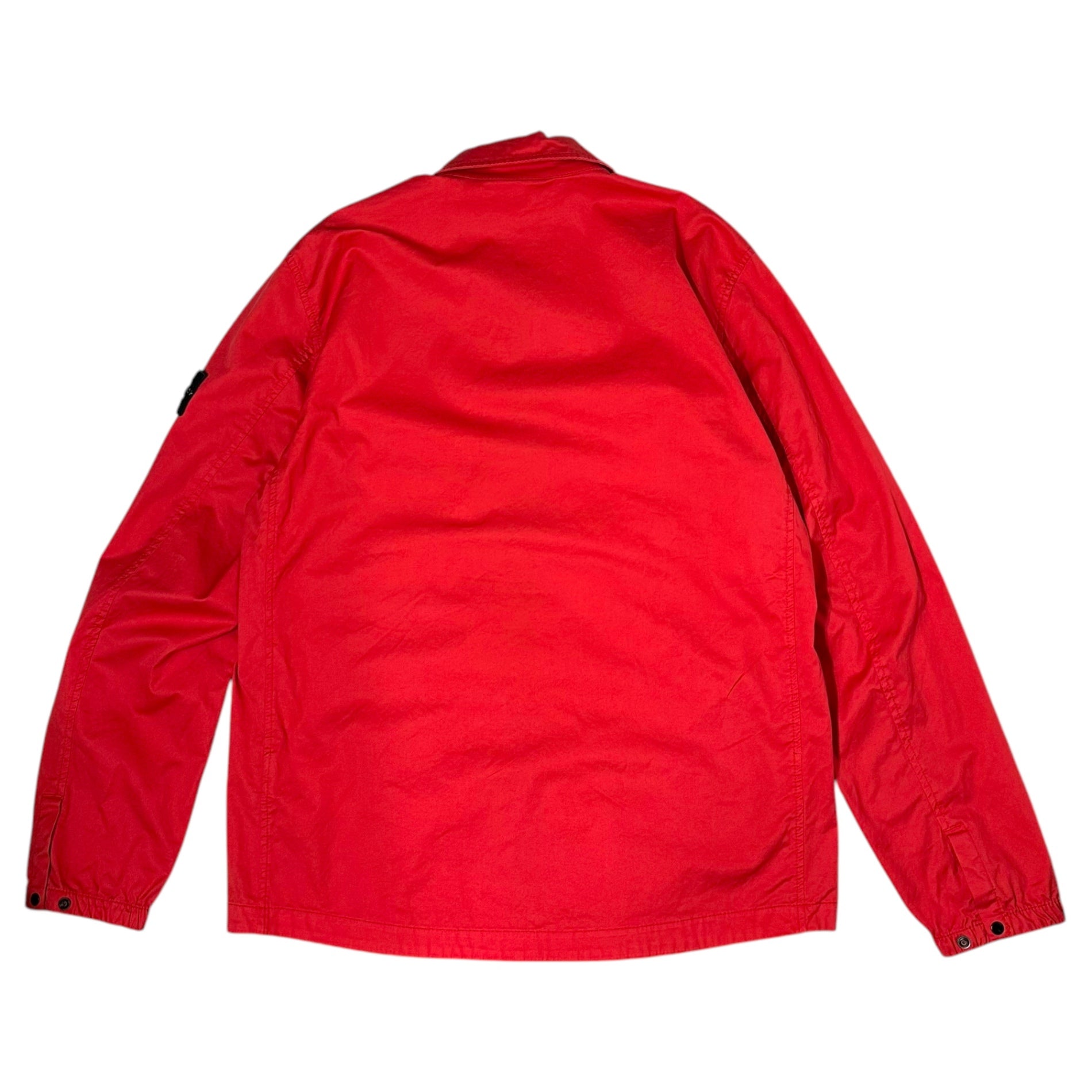 STONE ISLAND(ストーンアイランド) 22AW Patch Pocket Overshirt ポケット ジップ アップ シャツ ジャケット 771510910 L レッド