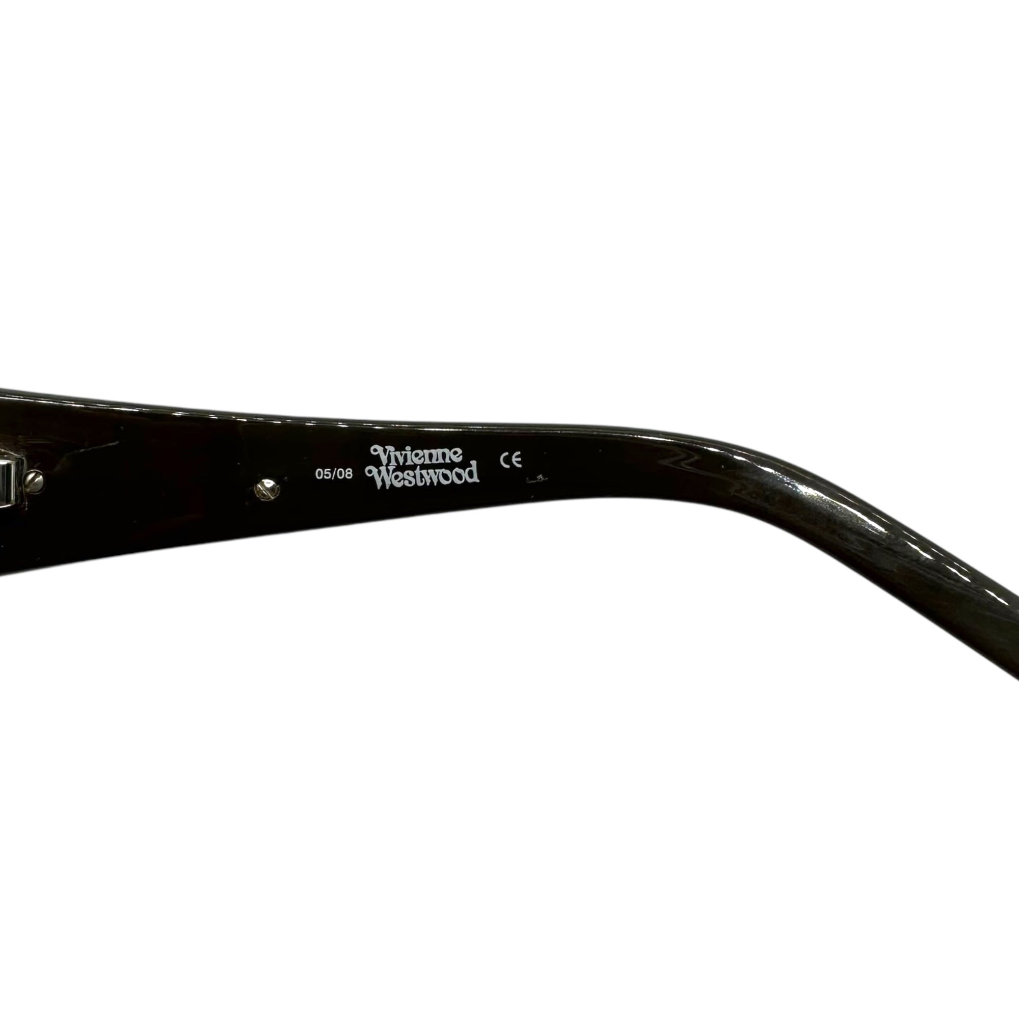 Vivienne Westwood(ヴィヴィアンウエストウッド) iridescent color metal parts smoke sunglasses 玉虫色 メタル パーツ サングラス VW55104 64□14-115 オリーブ ロゴ