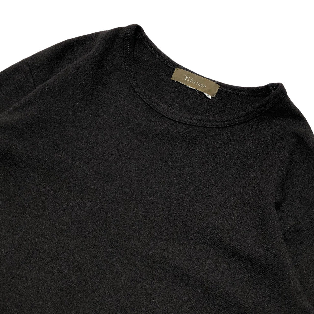 Y's for men(ワイズフォーメン) 90’s ~ wool cut and sew ウール カットソー 3(M程度) ブラック 長袖 ニット Tシャツ