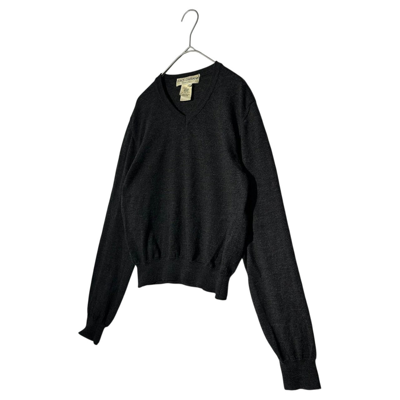 DOLCE&GABBANA(ドルチェ&ガッバーナドルガバ) Wool V-neck knit ウール Vネック ニット 2EC0001Z5 46(S) チャコールグレー