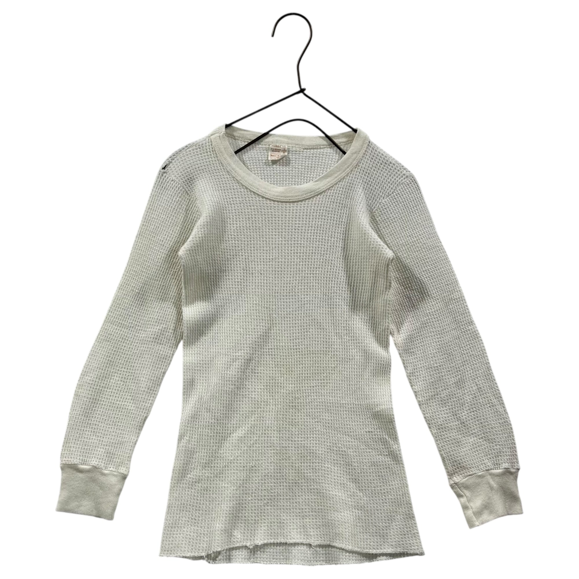 VINTAGE(ヴィンテージ) 90’ US vintage thermal cut and sew サーマルカットソー S~M程度/前身頃に若干のシミ有 ホワイト