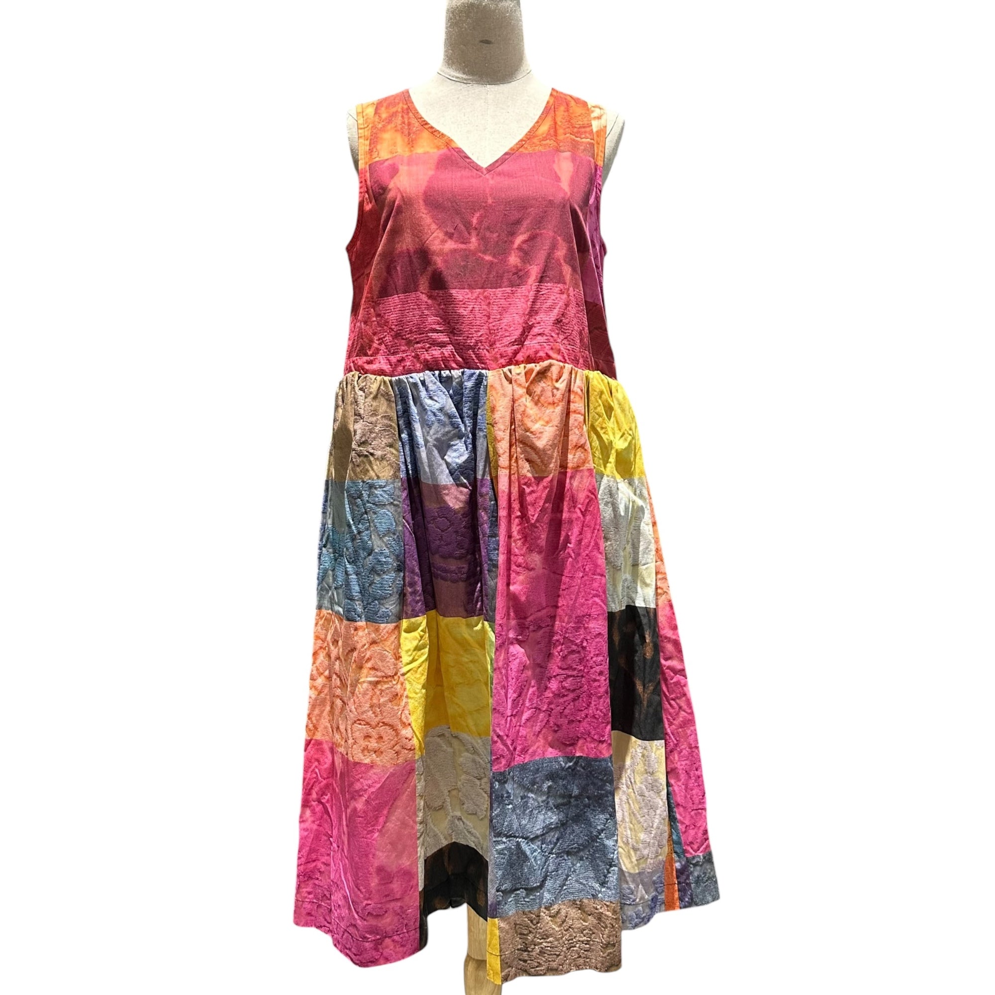 tricot COMME des GARCONS(トリココムデギャルソン) 14AW Sleeveless dress featuring various fabric transfers 異素材 転写 ノースリーブ ワンピース TN-O007 M マルチカラー AD2014