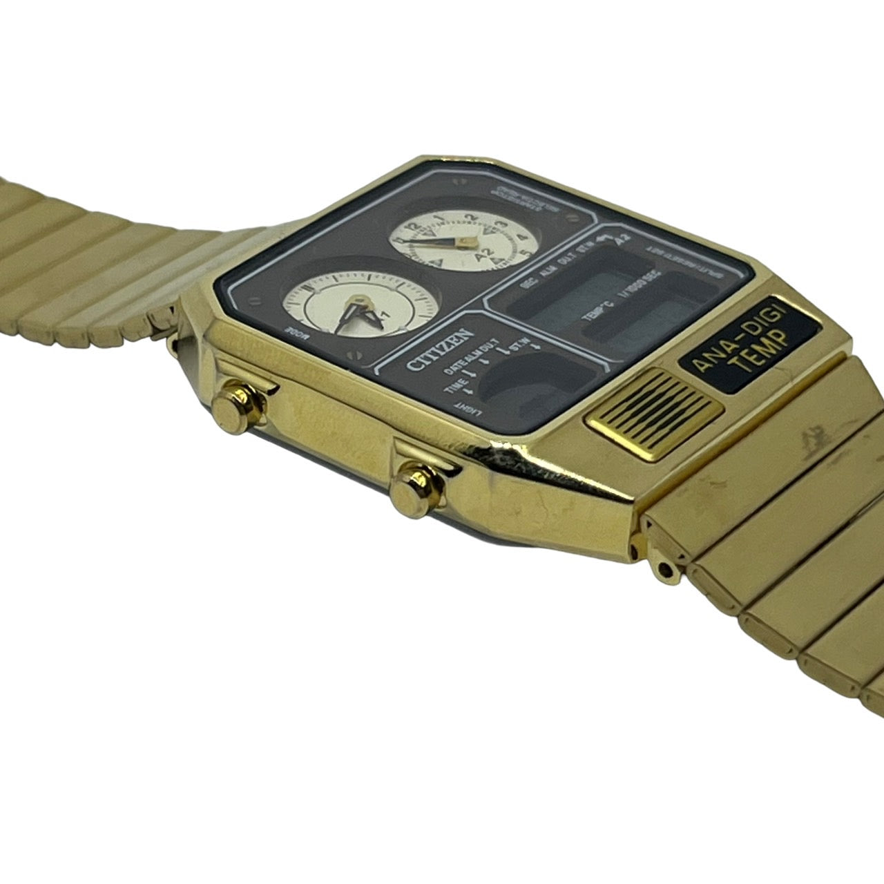 CITIZEN(シチズン) ANA-DIGI TEMP/デジタル腕時計 8989-S116872 文字盤:ブラウン ベルト:ゴールド