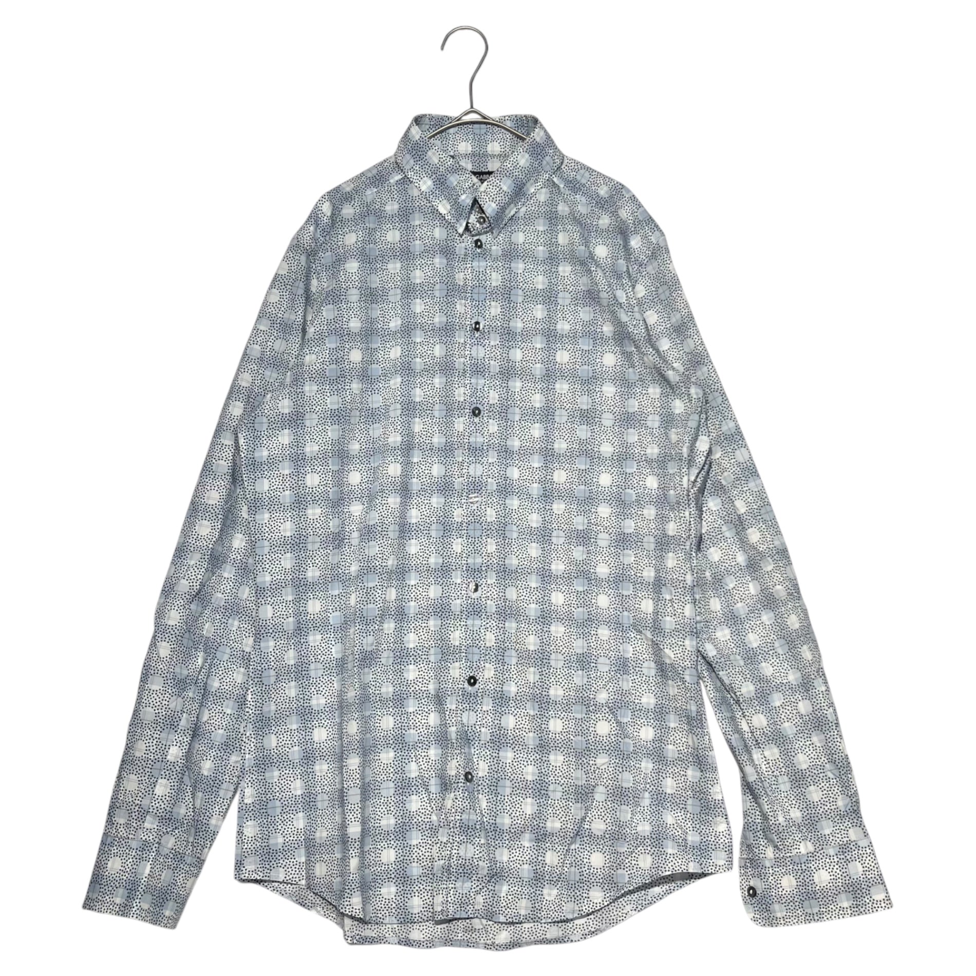DOLCE&GABBANA(ドルチェ&ガッバーナドルガバ) Circle print allover shirt サークルプリント 総柄 シャツ ドット G5BD1T/FS5LC 40 ライトブルー
