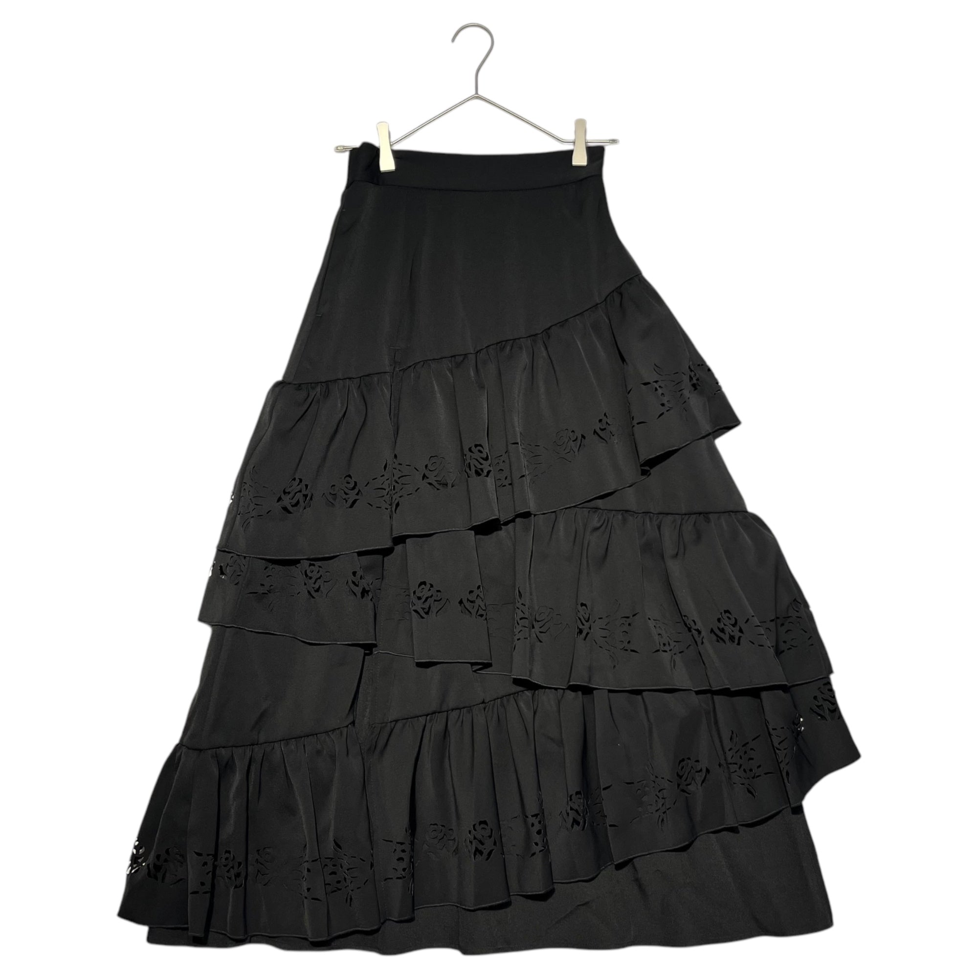 Ado × HARE(アド × ハレ) laser cut tiered skirt レーザー カット ティアード スカート HA430009AD FREE ブラック タグ・ステッカー等付属品有
