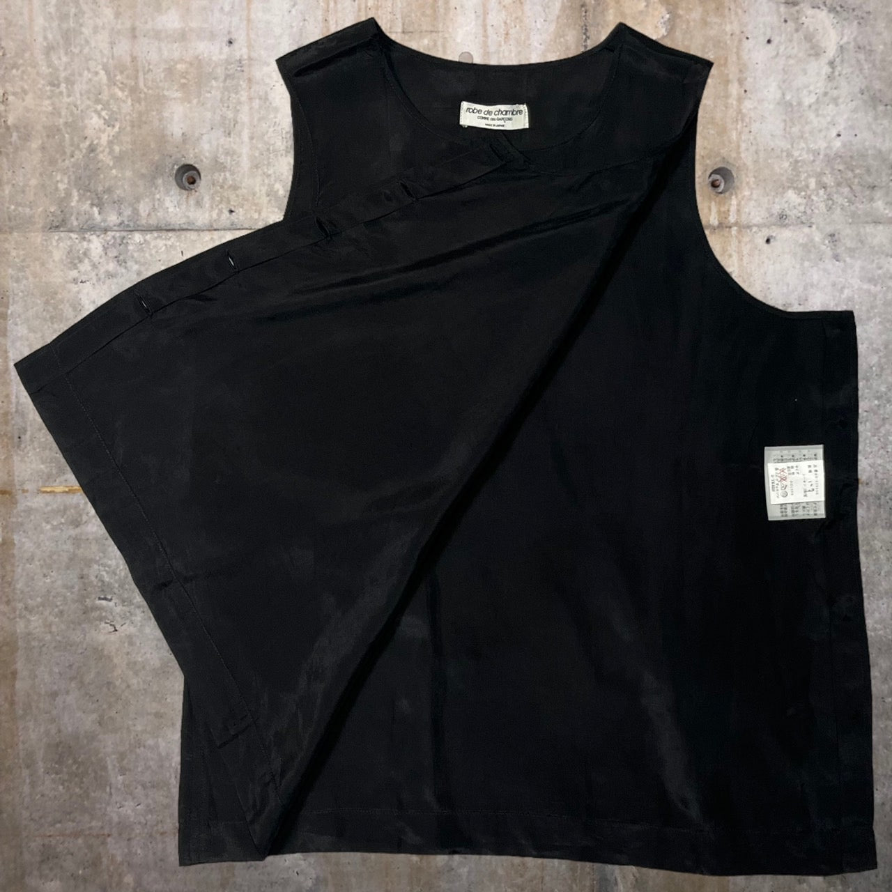 robe de chambre COMME des GARCONS(ローブドシャンブルコムデギャルソン) 80'sサイドボタンレーヨンベスト RB-020040 表記なし(S~M程度) ブラック AD1989