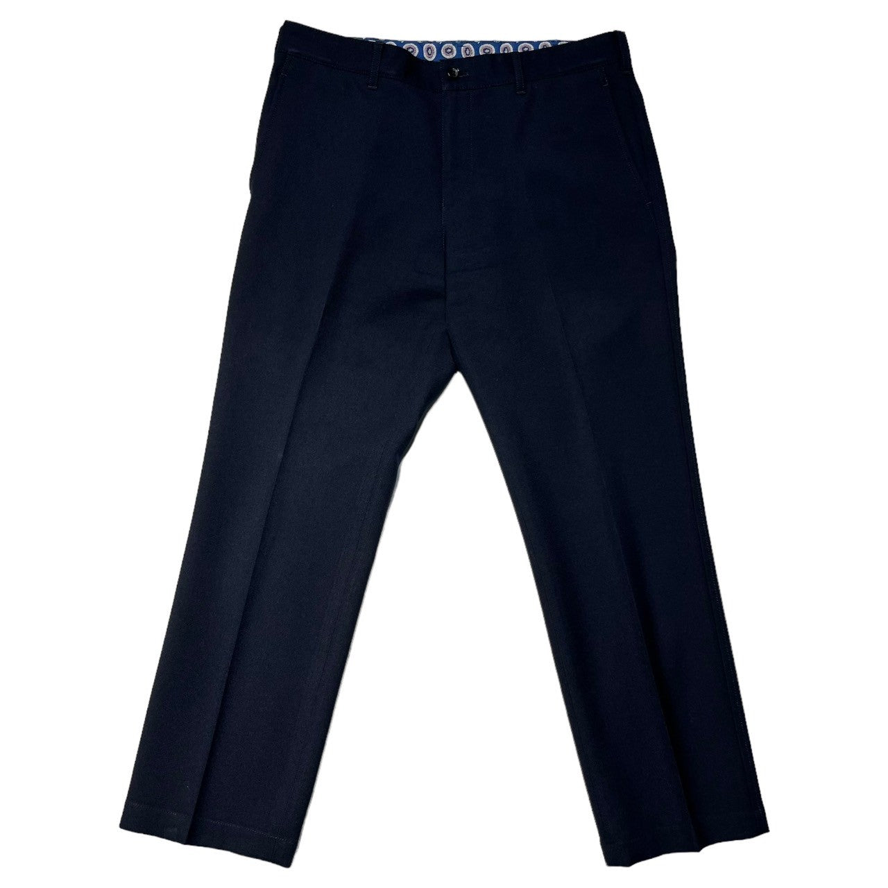 COMME des GARCONS HOMME(コムデギャルソンオム) 12AW cropped wool slacks クロップド ウール スラックス HJ-P031 M ネイビー AD2012 パンツ 裏地 ストレート