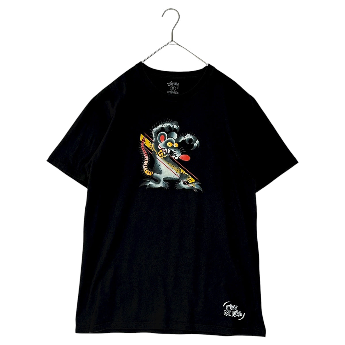 STUSSY(ステューシー) Rat Scare Tee ネズミ グラフィック Tシャツ M 