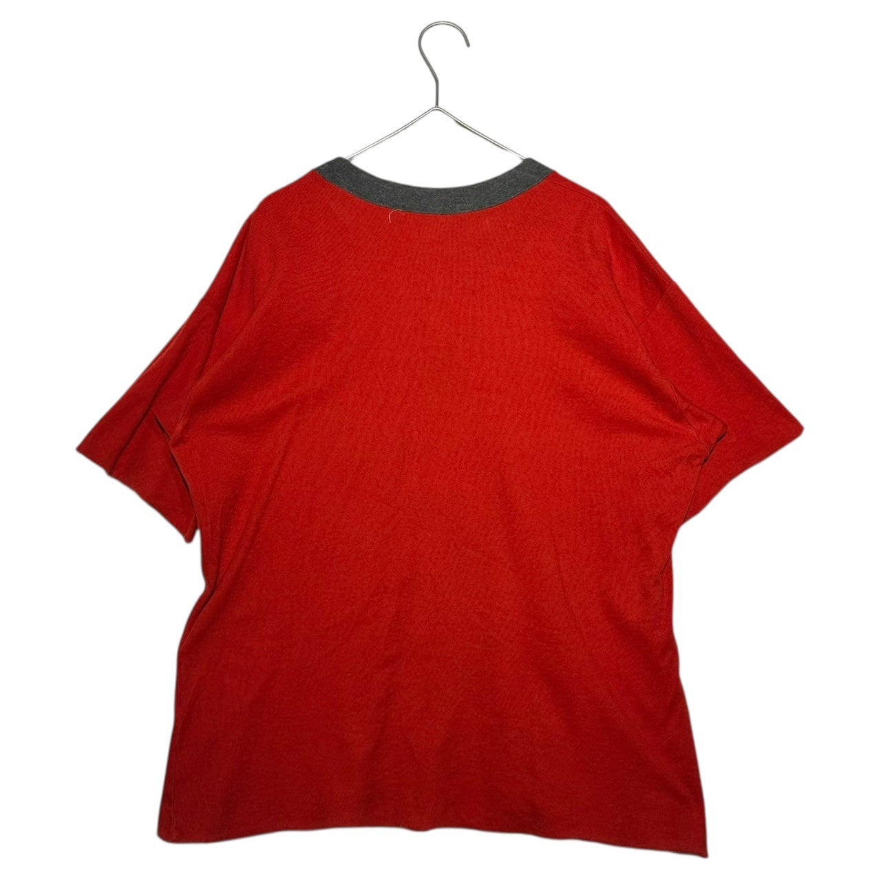 COMME des GARCONS HOMME(コムデギャルソンオム) 90's Ringer Neck Short Sleeve T-Shirt リンガーネック 半袖 Tシャツ FREE レッド×グレー 田中オム 田中啓一氏デザイン期