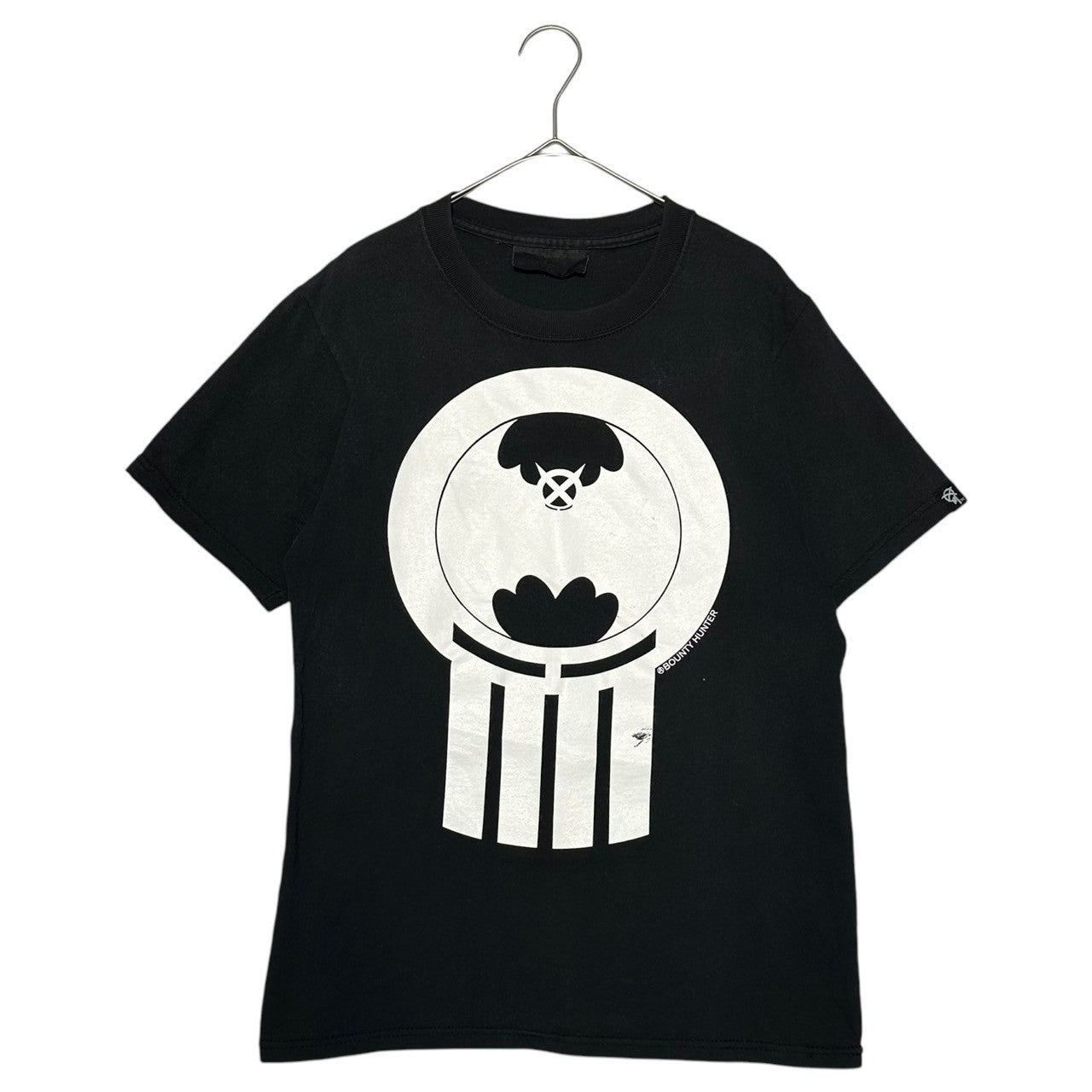 BOUNTY HUNTER(バウンティーハンター) skull family crest Tee スカル 家紋Tシャツ 印字消え(S程度) ブラック×ホワイト