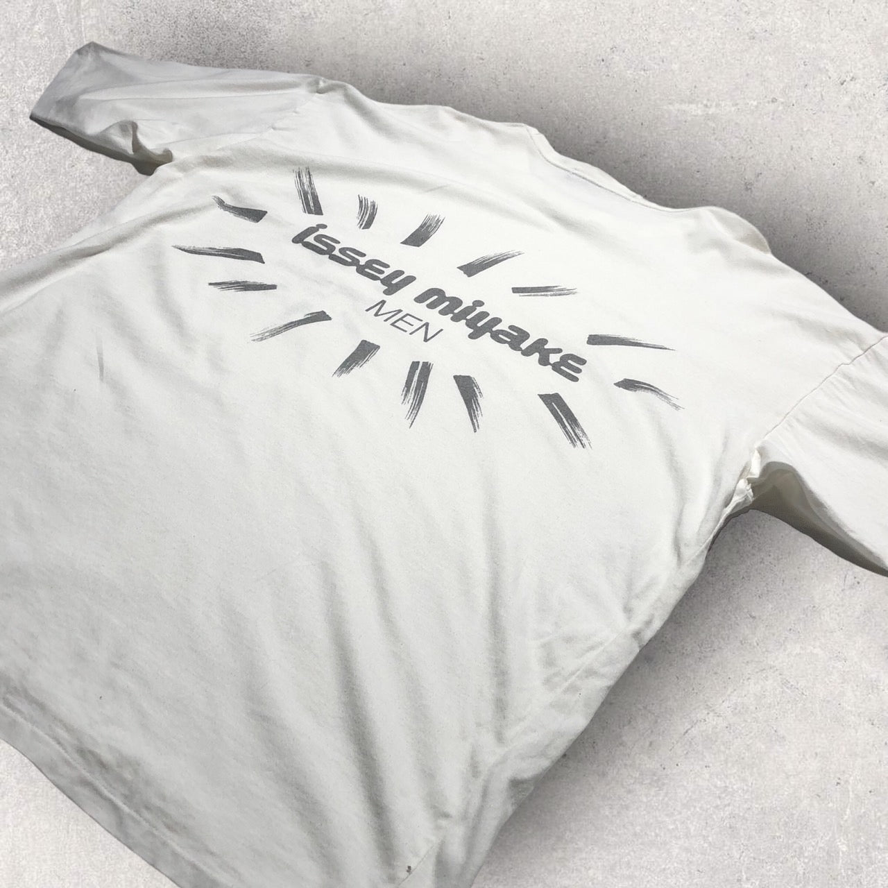 ISSEY MIYAKE MEN(イッセイミヤケメン) 80's vintage logo T-shirt 初期 ヴィンテージ ロゴ Tシャツ XM08241DC FREE ホワイト 筆タグ 80年代 半袖