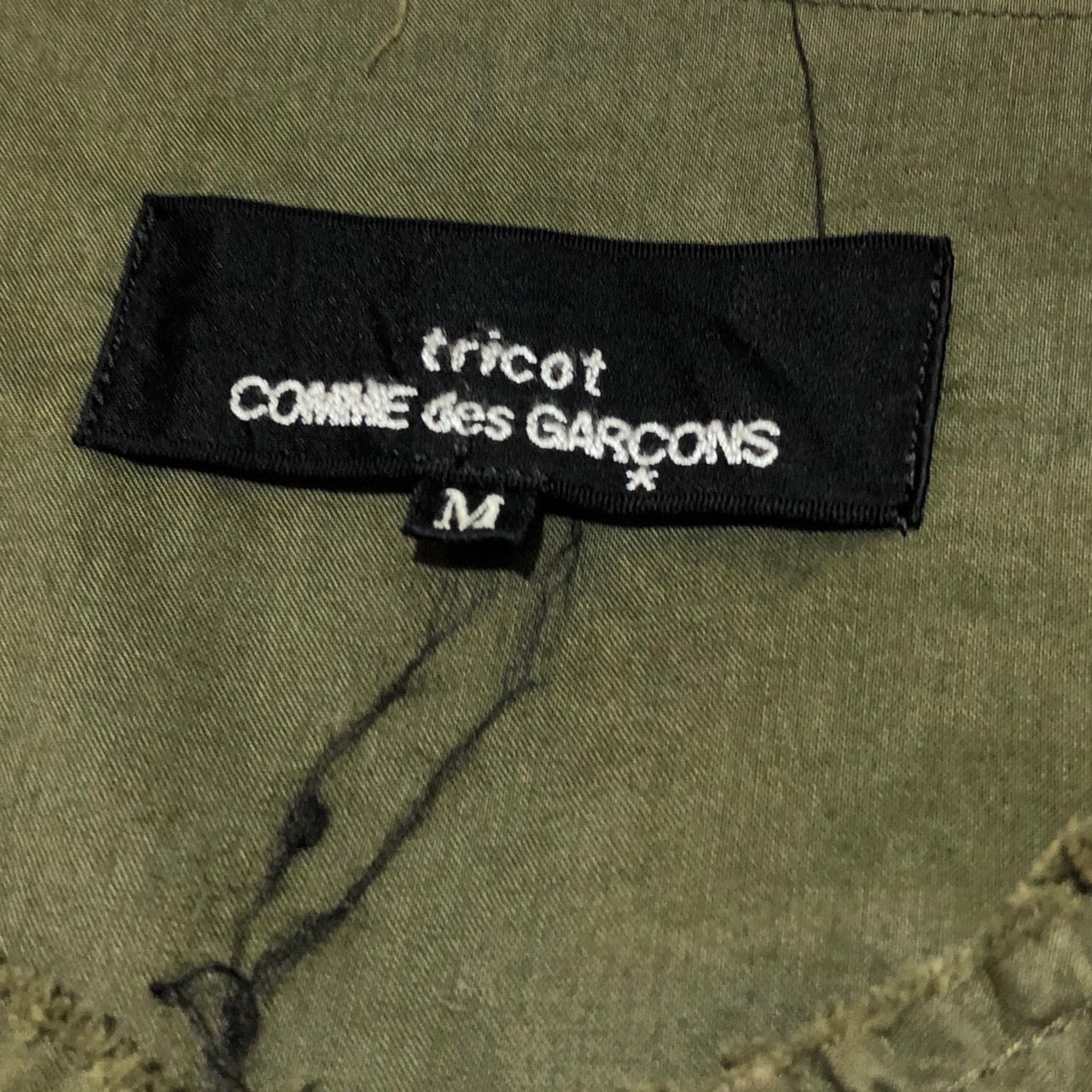 tricot COMME des GARCONS(トリココムデギャルソン) 03SS gathered sleeveless blouse ギャザーノースリーブ ブラウス TI-B004 SIZE M カーキ AD2002