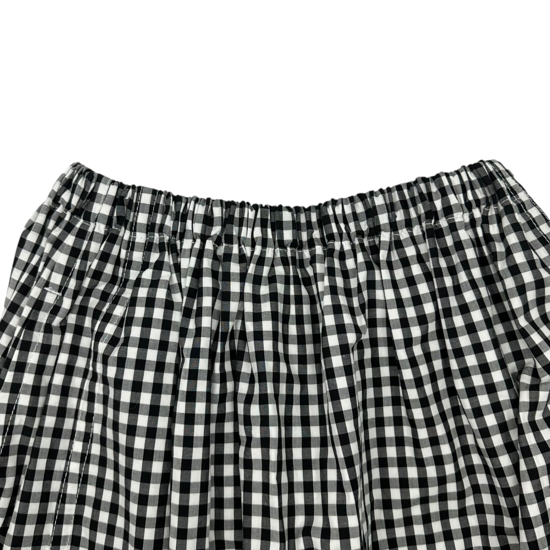 tricot COMME des GARCONS(トリココムデギャルソン) 12SS Cotton Gingham Check Sarouel Easy Shorts コットン ギンガムチェック サルエル イージー ショーツ TI-P033 FREE ブラック×ホワイト AD2011 男性着用可能