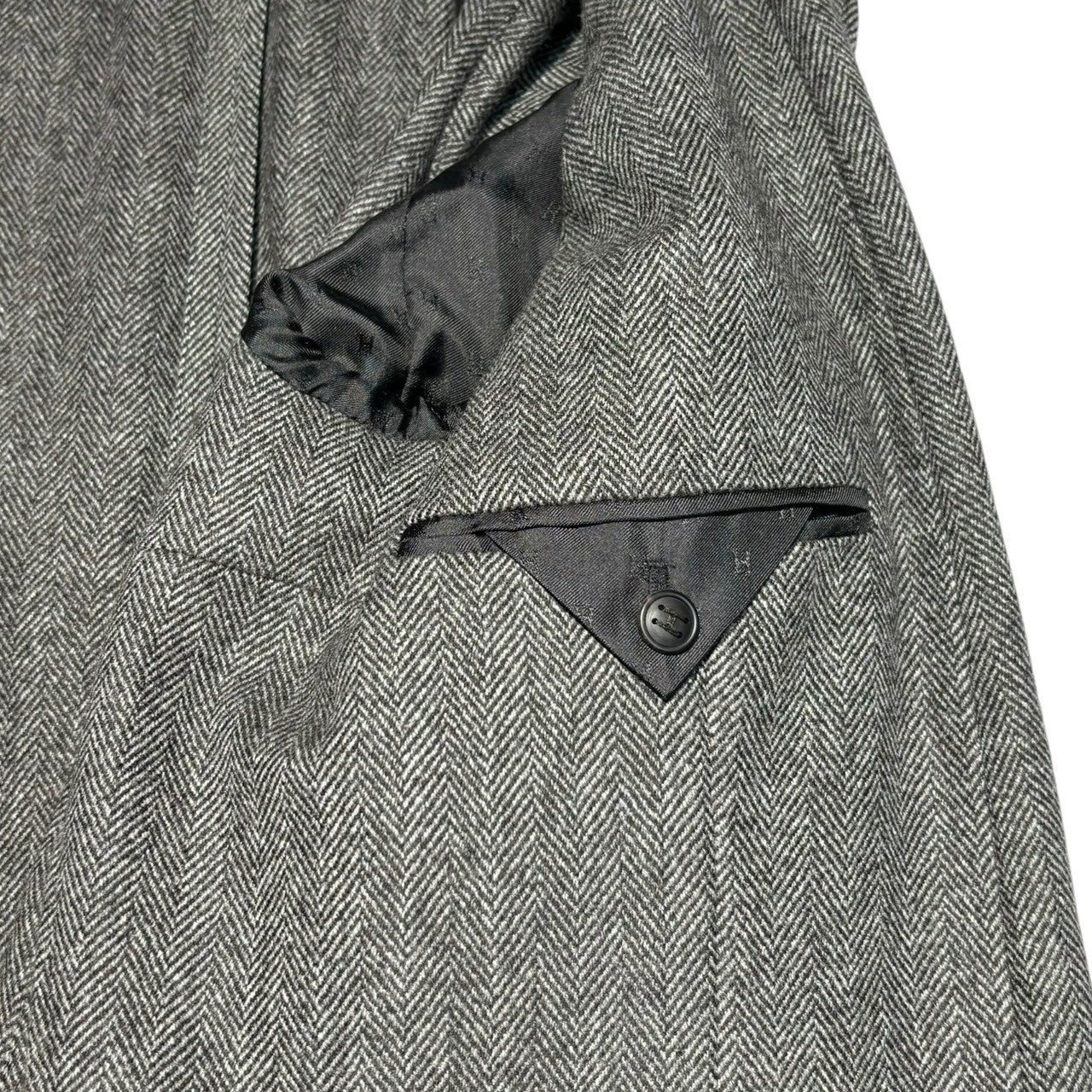 HERMES(エルメス) BY MARGIELA tweed stole jacket マルジェラ期 ツイード ストール ジャケット 36(M程度) ブラウン テーラード ノーカラー ジャケット アーカイブ