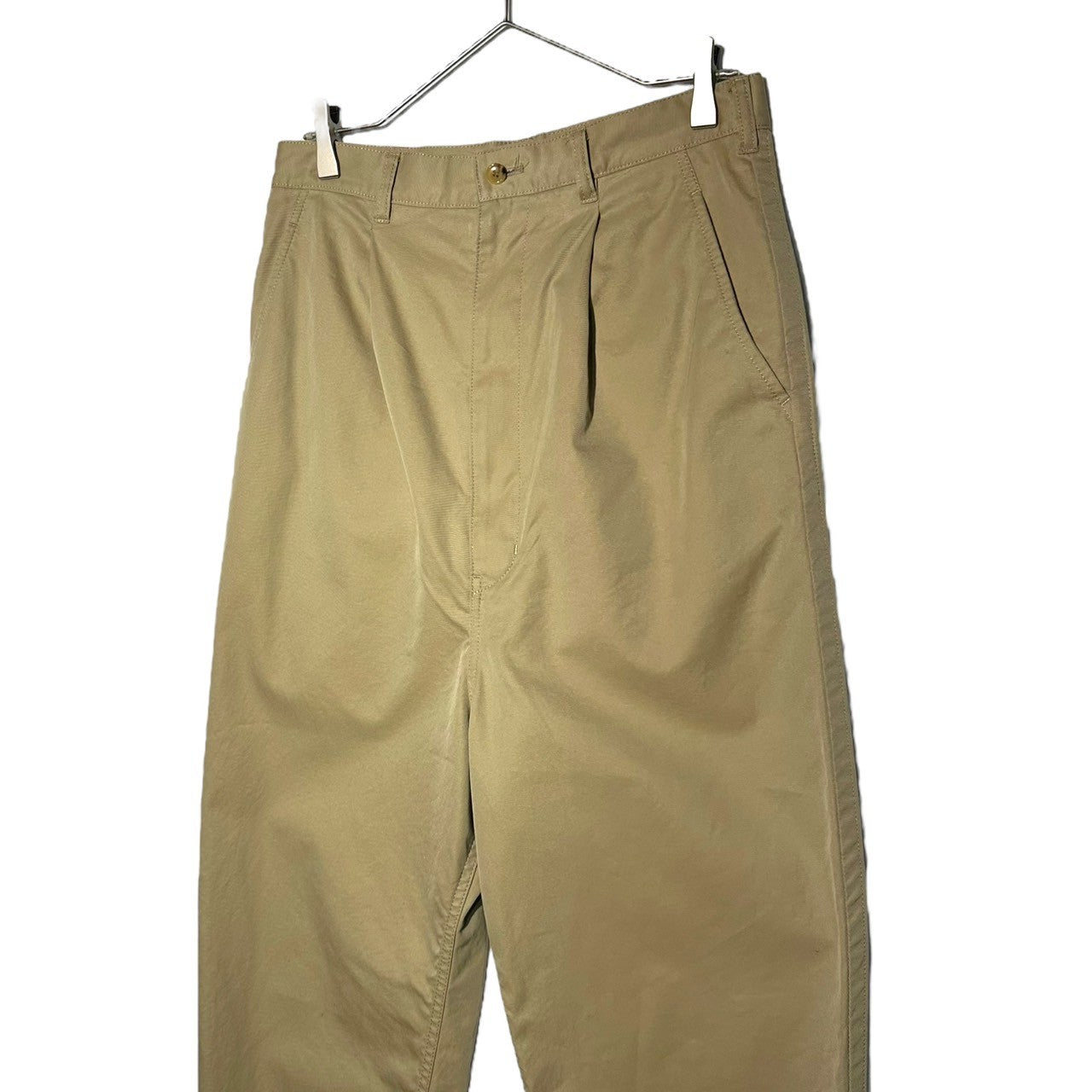 COMME des GARCONS HOMME(コムデギャルソンオム) 19SS Cotton tuck tapered pants コットン タック テーパード パンツ HC-P033 XS ベージュ AD2018