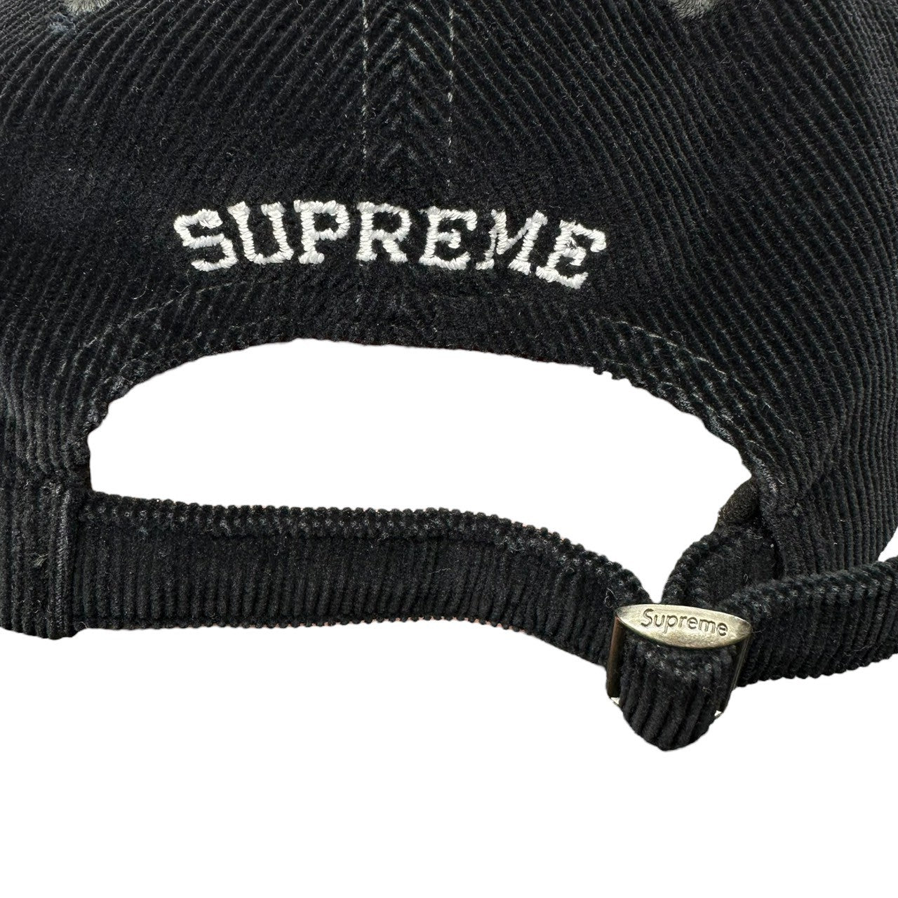 SUPREME(シュプリーム) CORDUROY S LOGO P PANEL CAP コーデュロイ S ロゴ パネル キャップ ブラック