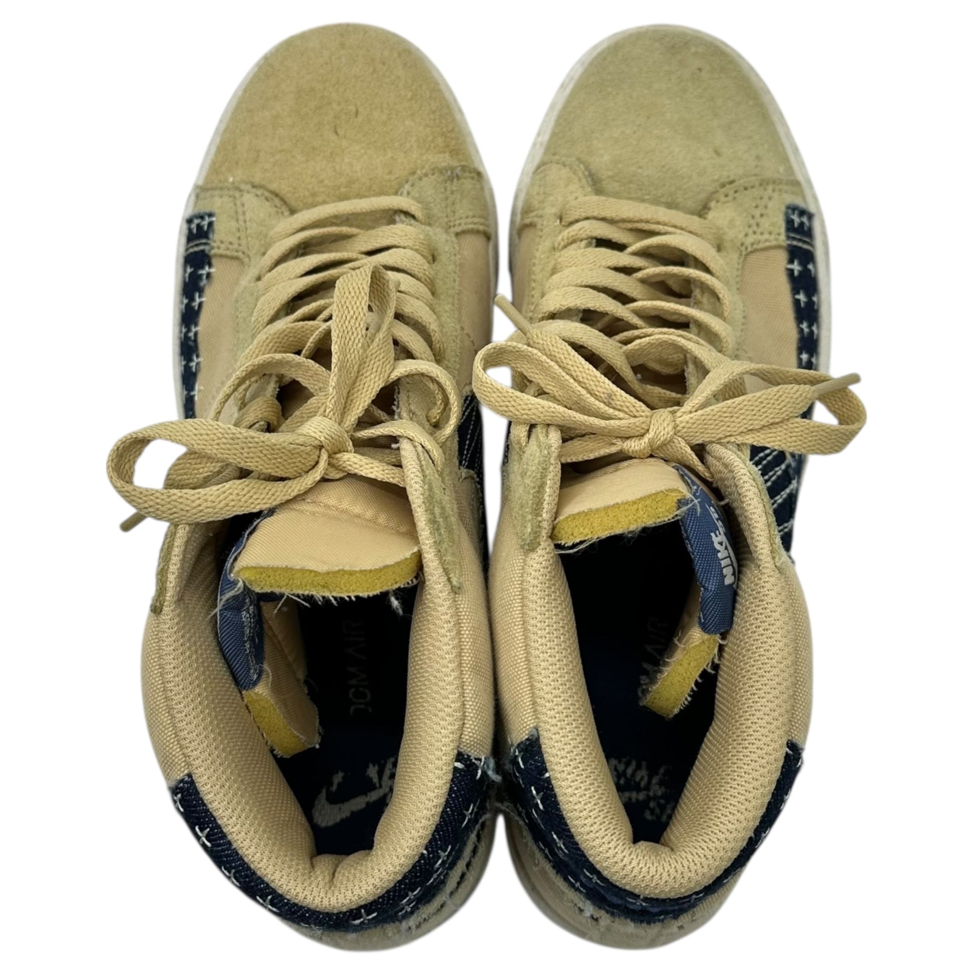 NIKE SB(ナイキエスビー) SB Zoom Blazer Mid Premium "Sashikopack/Sesami" SB ズーム ブレーザー ミッド プレミアム 刺し子 セサミ CT0715-200 26.5cm ベージュ×ネイビー ハイカット スニーカー