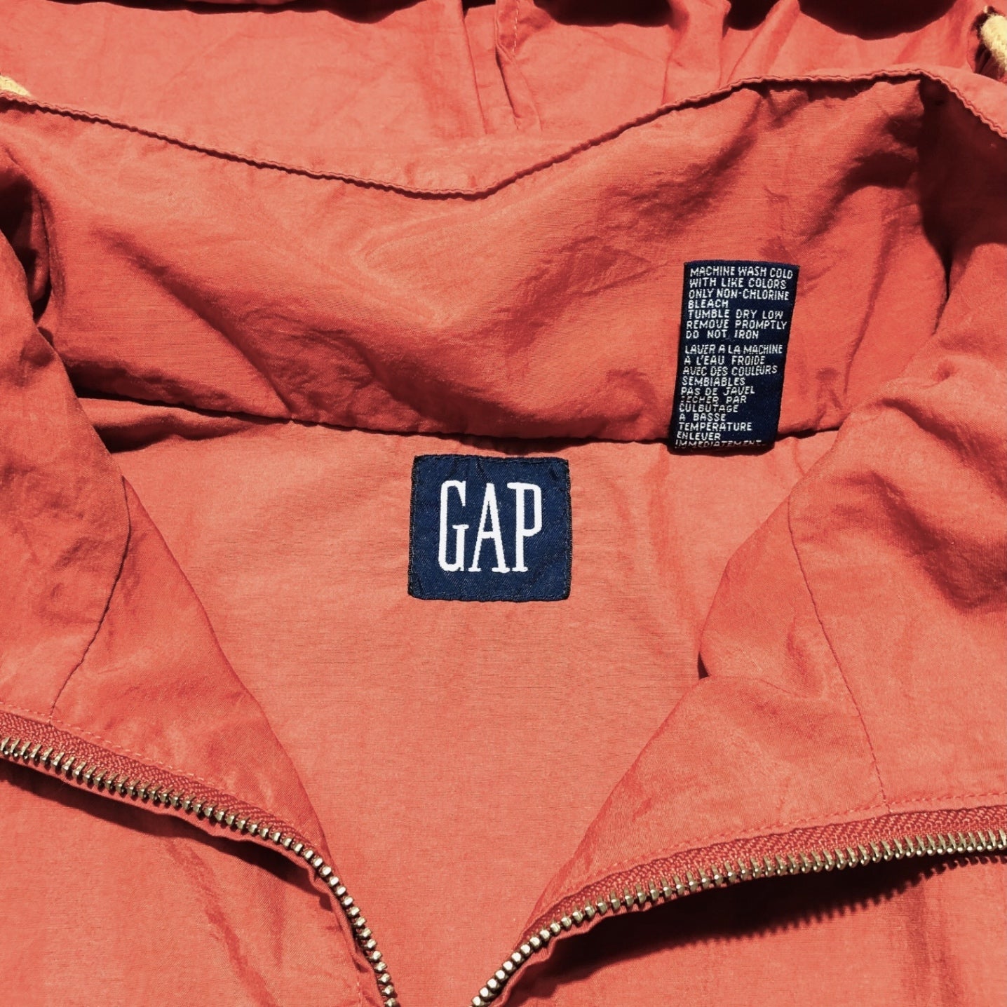 OLD GAP(オールドギャップ) 90's nylon anorak hoodie ナイロン アノラック パーカー XL レッド 90年代 ヴィンテージ ジャケット