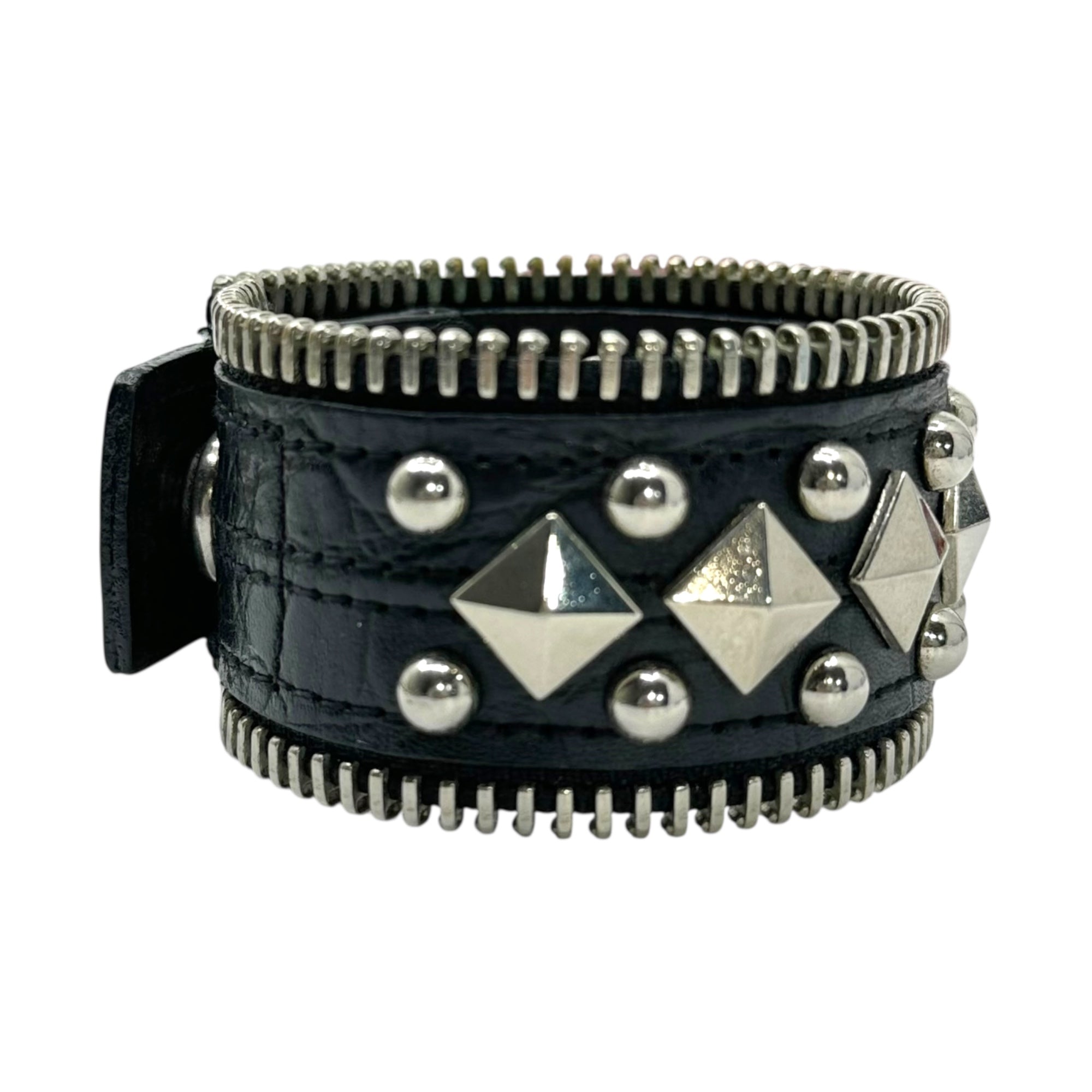 F.E.A.R(フィアー) Studded Zipper Leather Bracelet スタッズ ジップ レザー ブレスレット ブラック