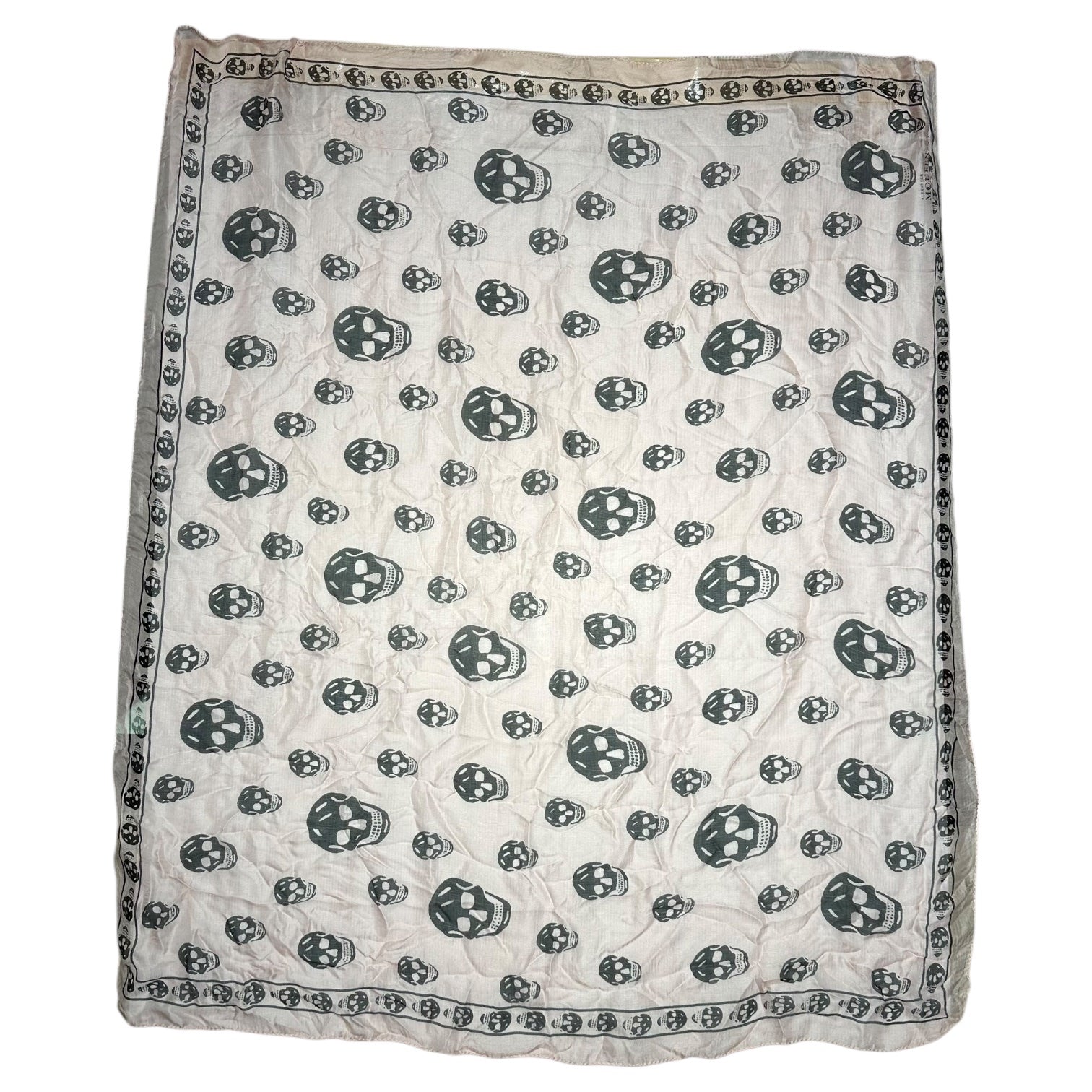 ALEXANDER MCQUEEN(アレキサンダーマックイーン) Stole with skull design スカル 総柄 ストール ピンク×ブラック
