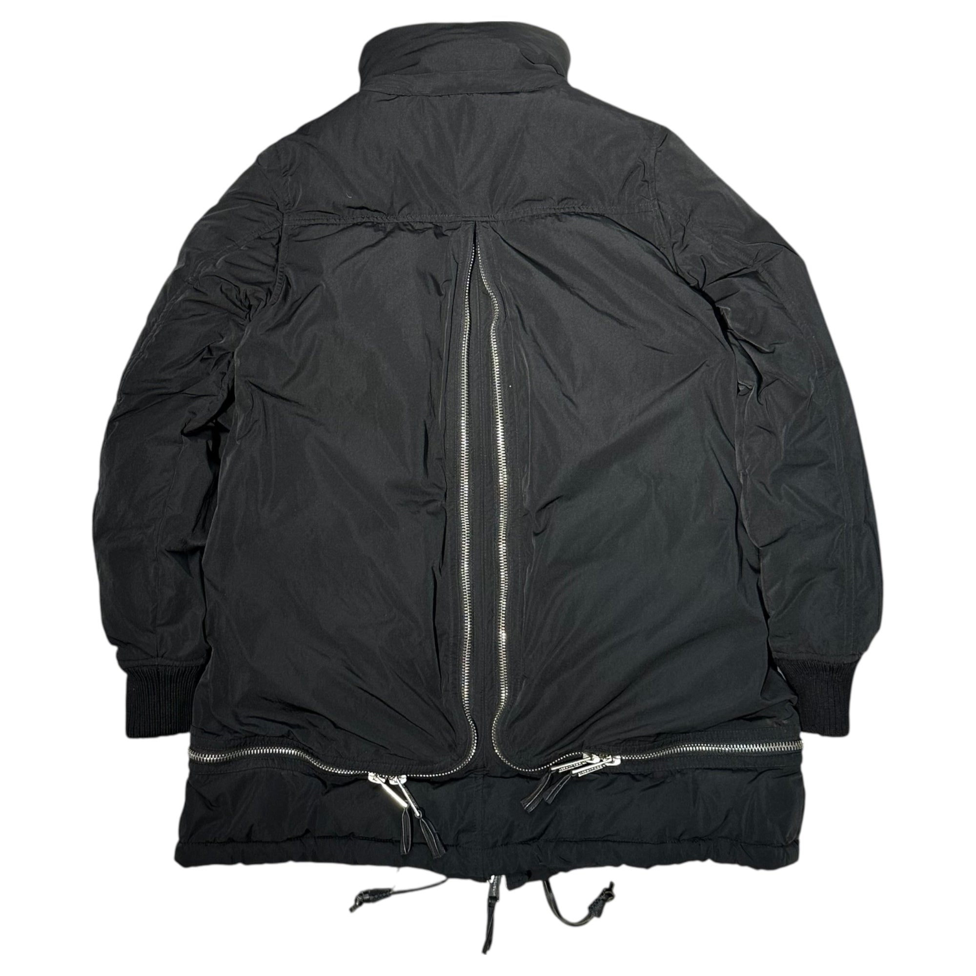 DSQUARED2(ディースクエアード) 10AW Big Fur Hood Nylon Down Jacket ビッグ ファー フード ナイロン ダウン ジャケット Y2K 72 A085 40(L程度) ブラック ここのえタグ