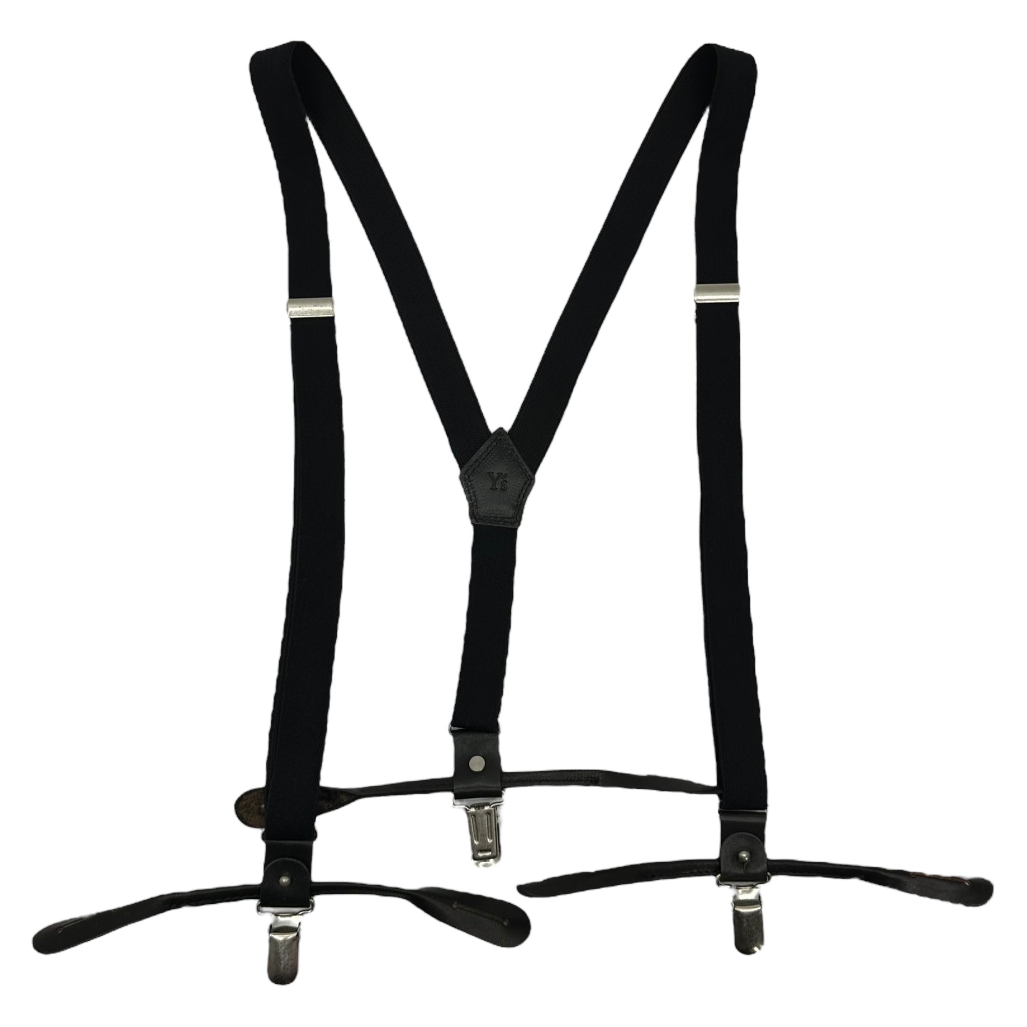 Y's(ワイズ) Leather Suspenders レザー サスペンダー YF-A32-207-1 ブラック ガーターベルト 箱付