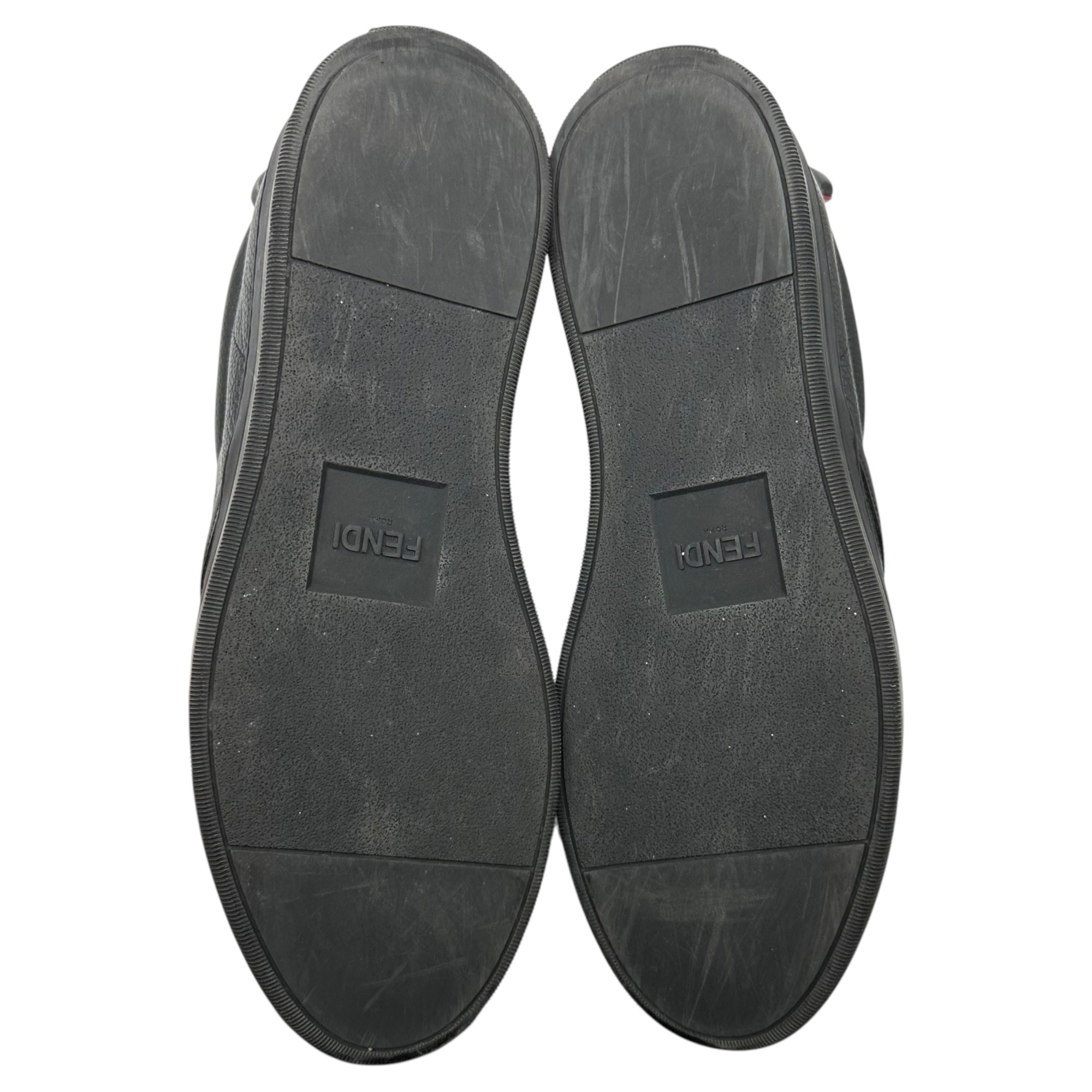 FENDI(フェンディ) Leather Monster 3D Eyes Slip On レザー モンスター スリッポン 1030 7E(26cm程度) ブラック×レッド