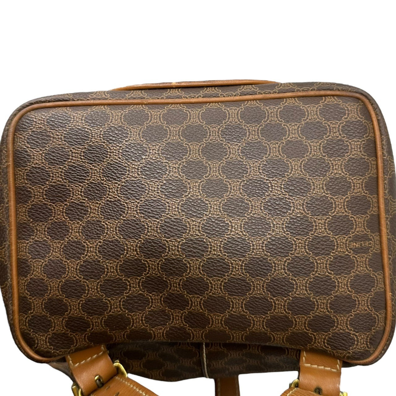 CELINE(セリーヌ) Macadam Pattern Mini Backpack マカダム柄 ミニ リュック CE06-1 ブラウン×ゴールド レザー PVC